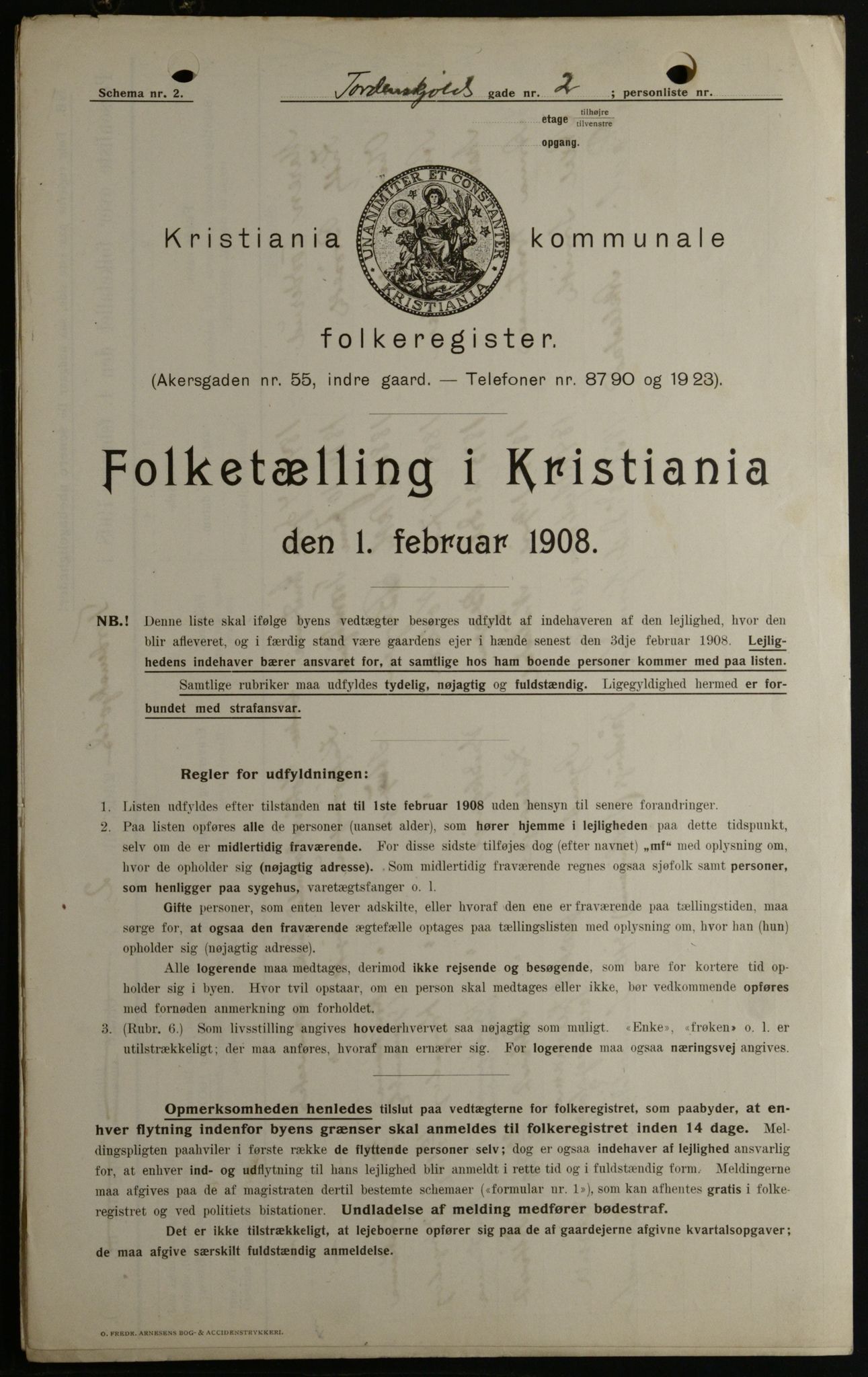 OBA, Kommunal folketelling 1.2.1908 for Kristiania kjøpstad, 1908, s. 102253