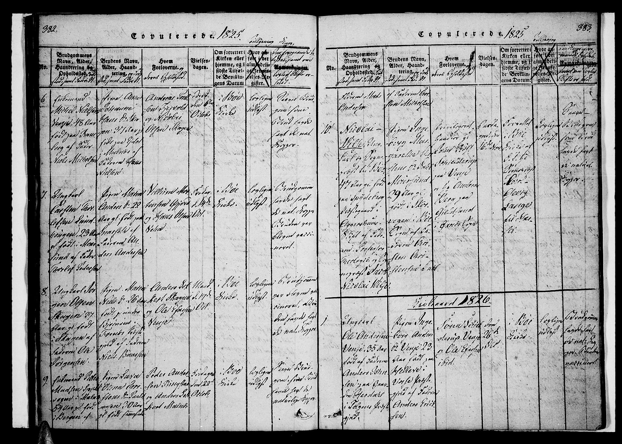 Ministerialprotokoller, klokkerbøker og fødselsregistre - Nordland, AV/SAT-A-1459/891/L1298: Ministerialbok nr. 891A03, 1820-1840, s. 382-383
