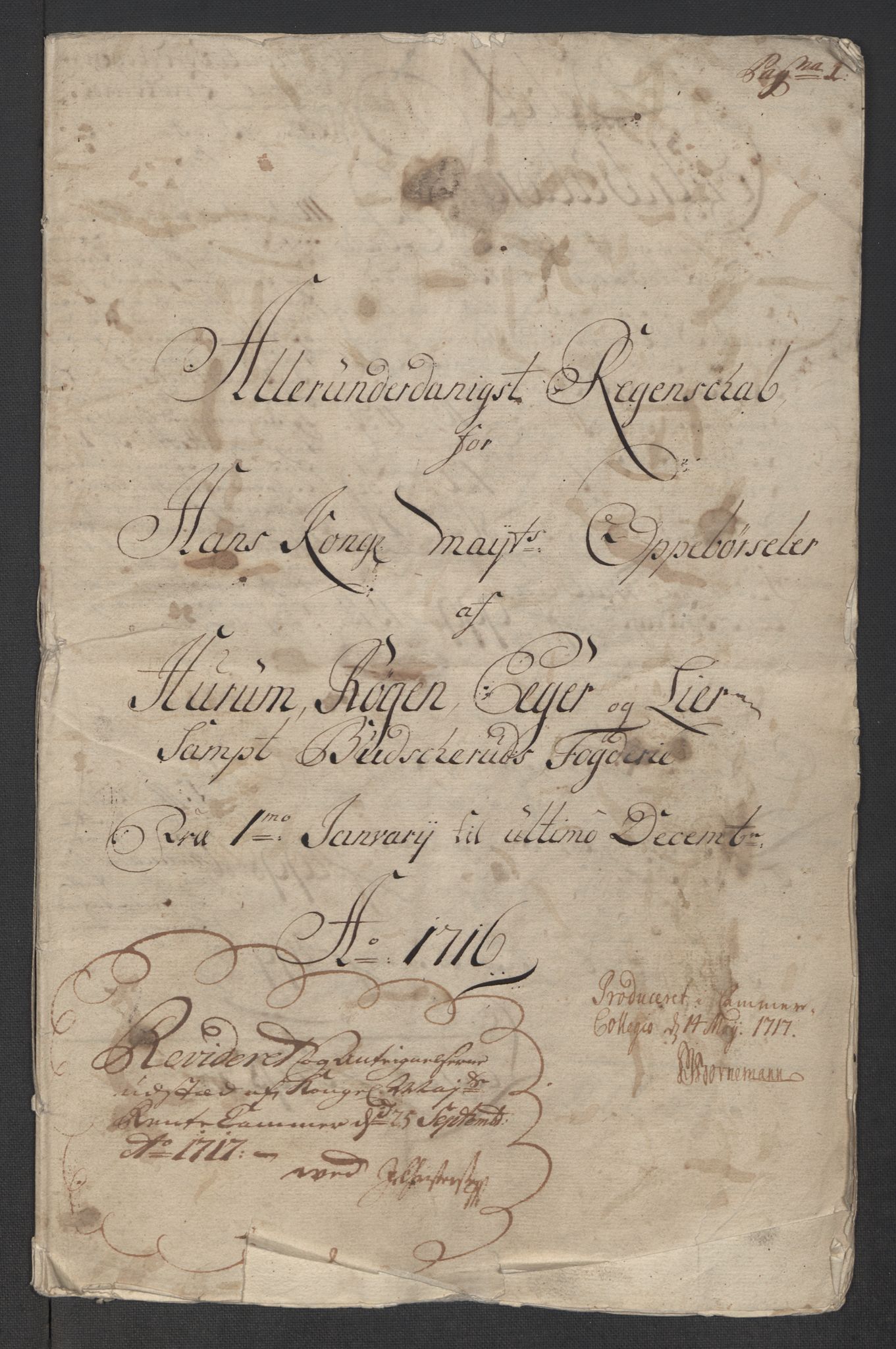 Rentekammeret inntil 1814, Reviderte regnskaper, Fogderegnskap, AV/RA-EA-4092/R31/L1710: Fogderegnskap Hurum, Røyken, Eiker, Lier og Buskerud, 1715-1716, s. 298