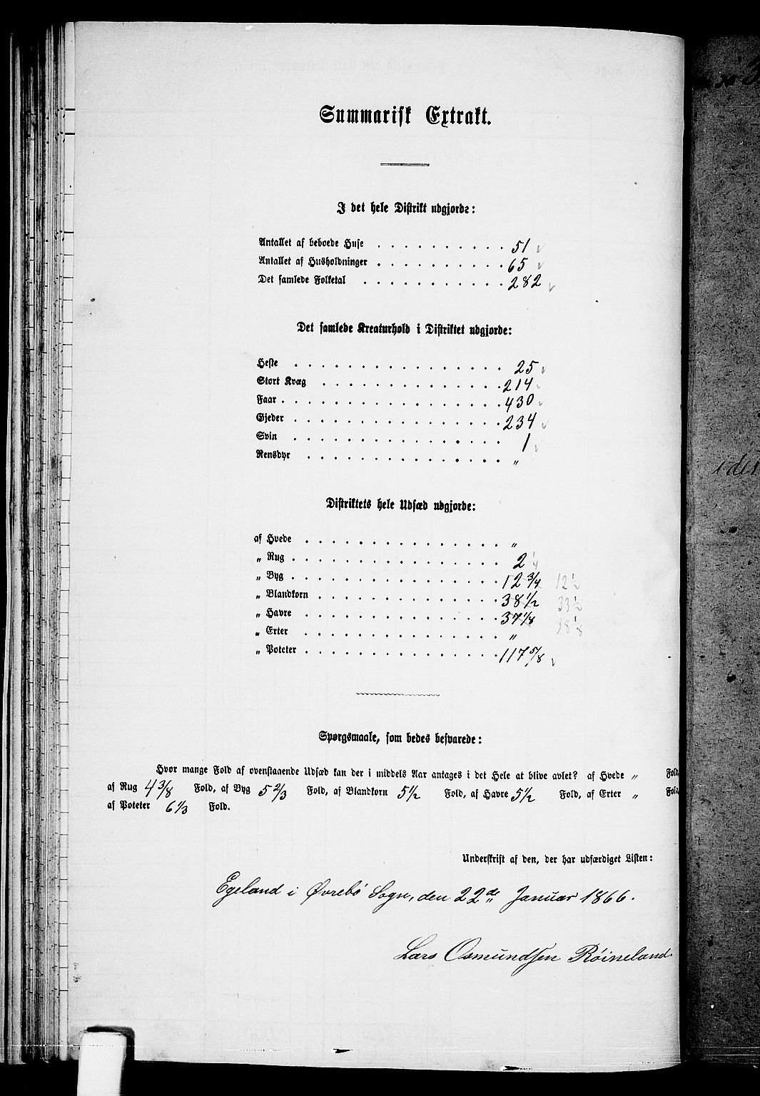 RA, Folketelling 1865 for 1016P Øvrebø prestegjeld, 1865, s. 50