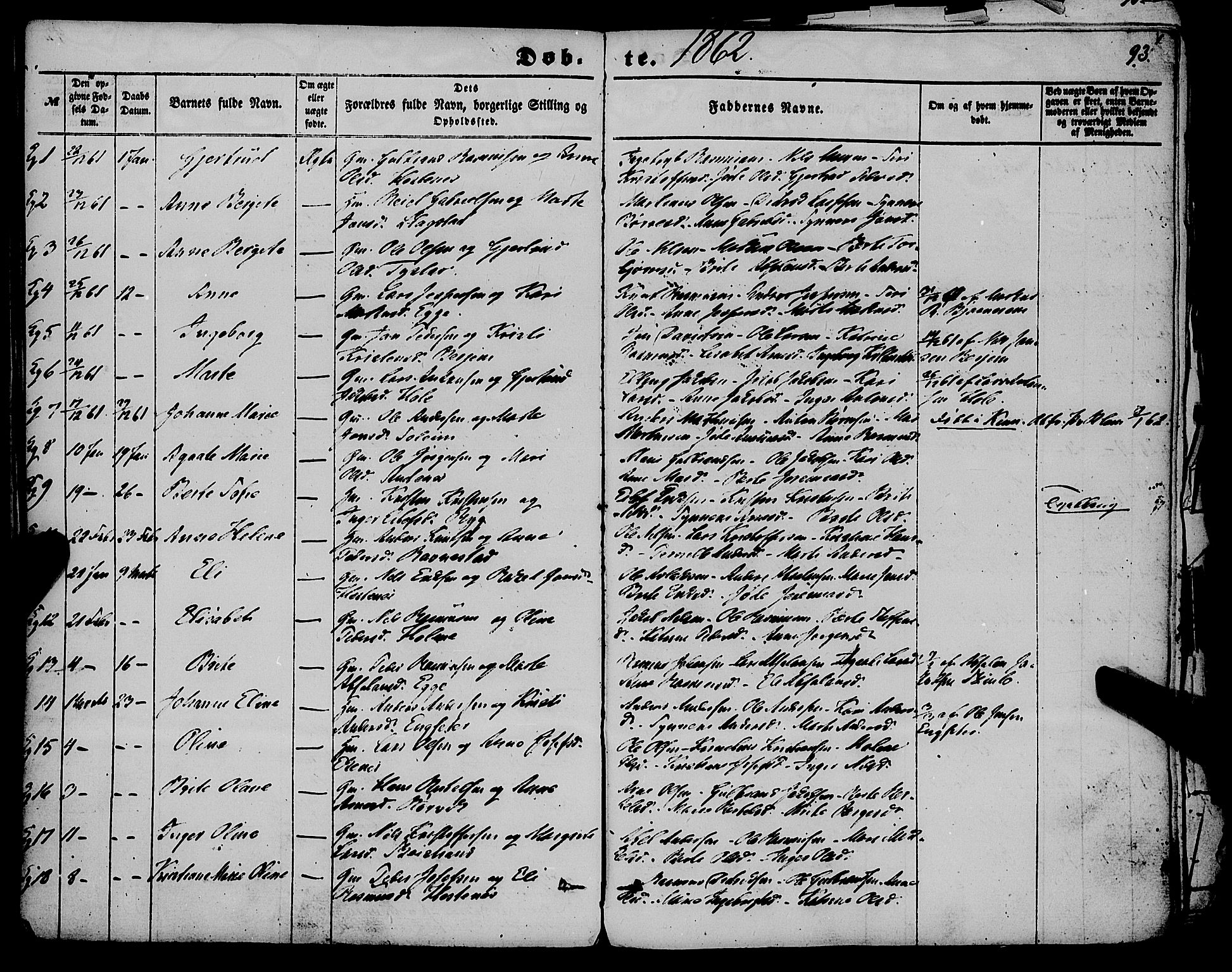 Gloppen sokneprestembete, AV/SAB-A-80101/H/Haa/Haaa/L0009: Ministerialbok nr. A 9, 1855-1870, s. 93
