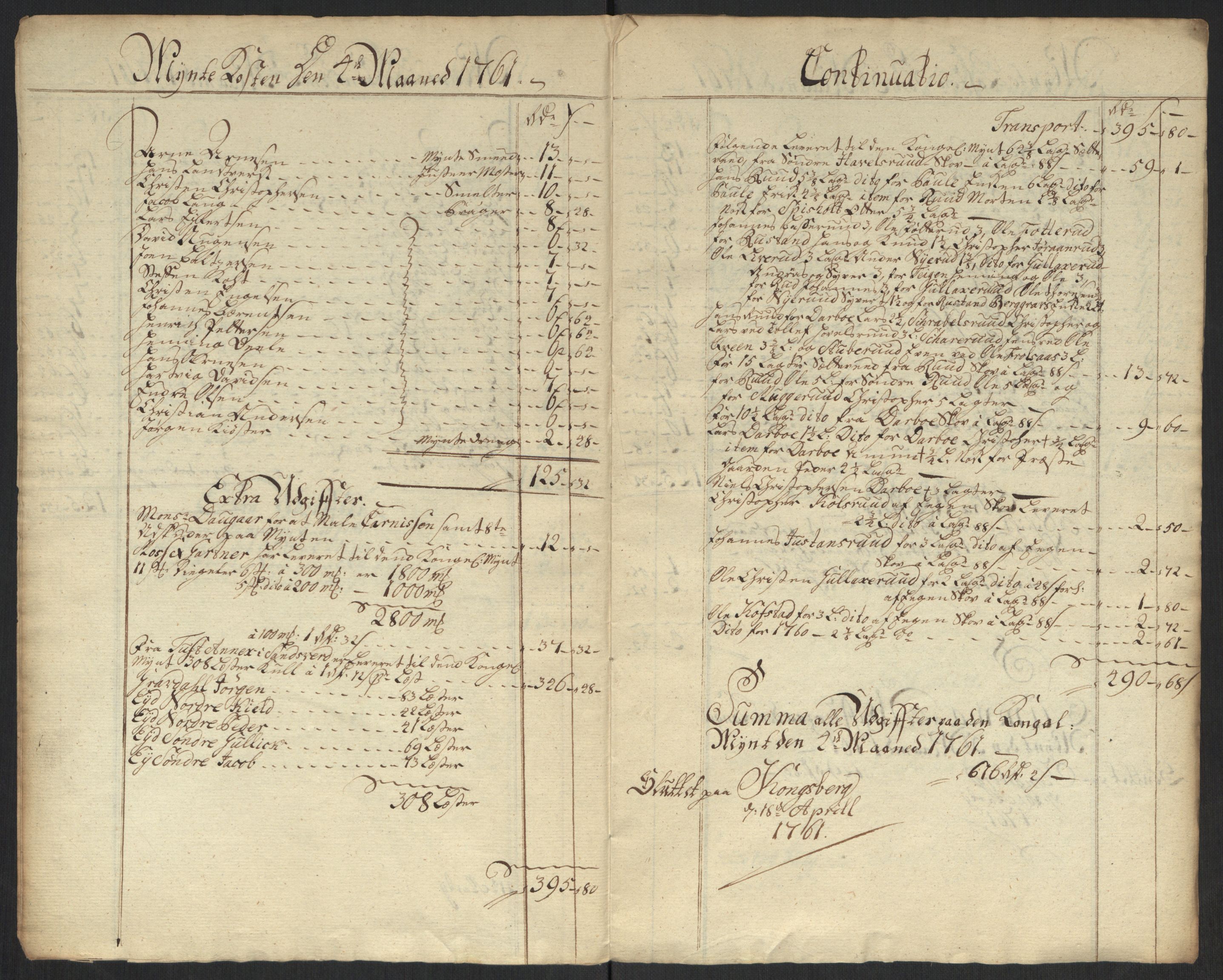 Rentekammeret inntil 1814, Realistisk ordnet avdeling, AV/RA-EA-4070/Oa/L0010: [Y8]: Regninger for Kongsbergs mynt., 1760-1805, s. 13