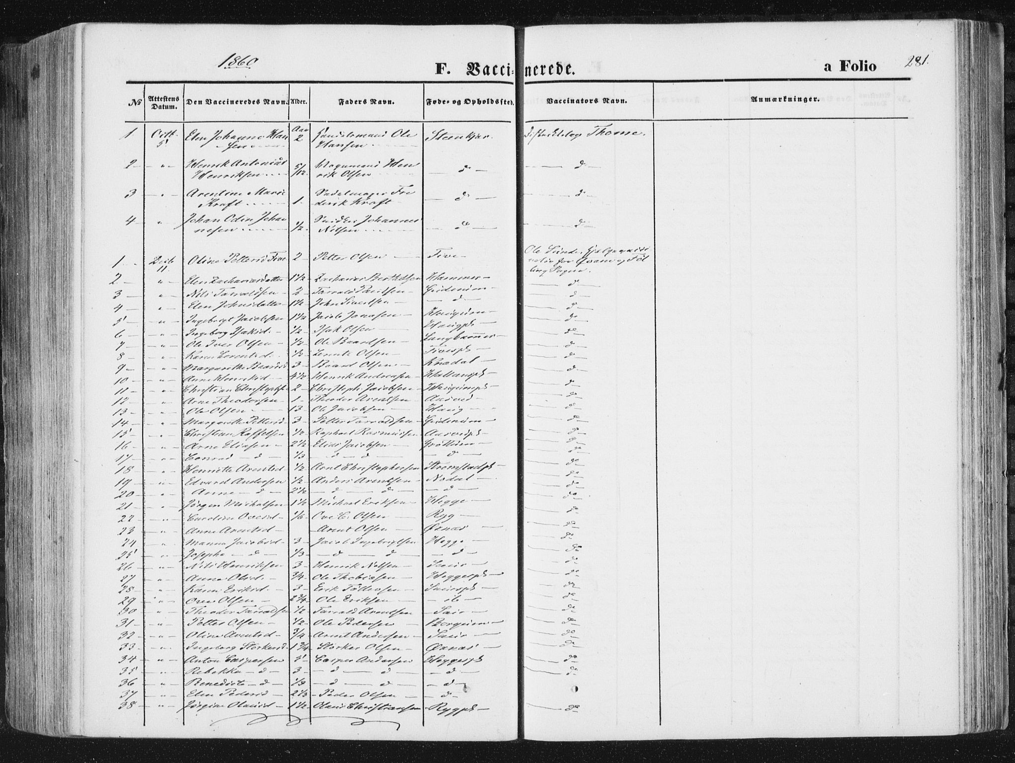 Ministerialprotokoller, klokkerbøker og fødselsregistre - Nord-Trøndelag, AV/SAT-A-1458/746/L0447: Ministerialbok nr. 746A06, 1860-1877, s. 281