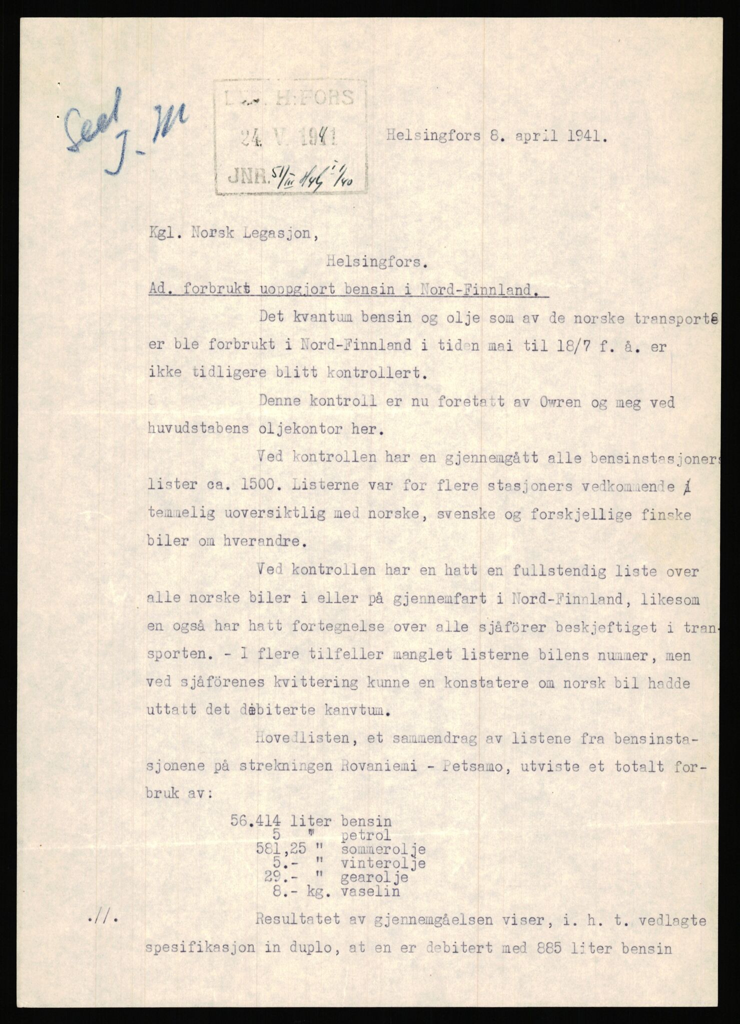 Forsvaret, Forsvarets krigshistoriske avdeling, RA/RAFA-2017/Y/Ya/L0006: II-C-11-11,2 - Utenriksdepartementet.  Legasjonen i Helsingfors., 1940-1946, s. 164