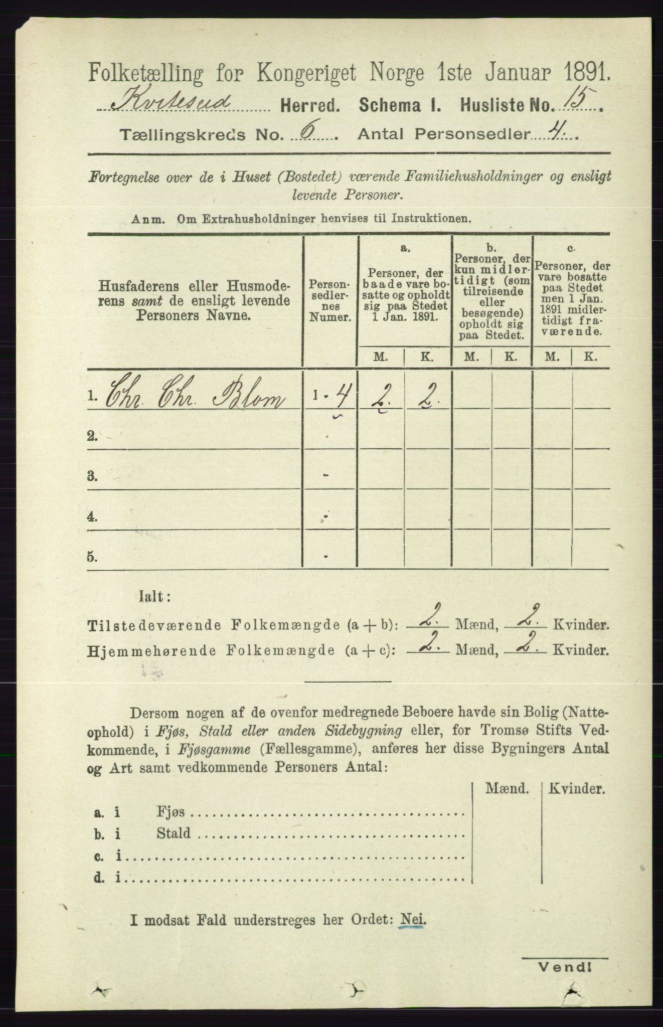 RA, Folketelling 1891 for 0829 Kviteseid herred, 1891, s. 1154