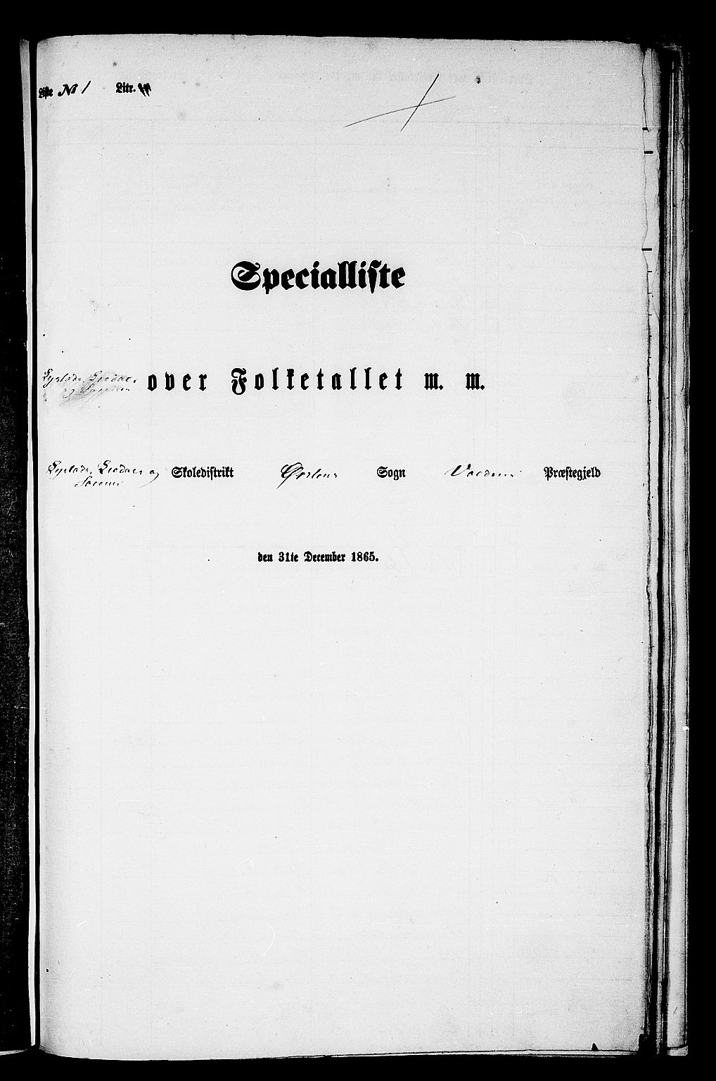 RA, Folketelling 1865 for 1519P Volda prestegjeld, 1865, s. 161