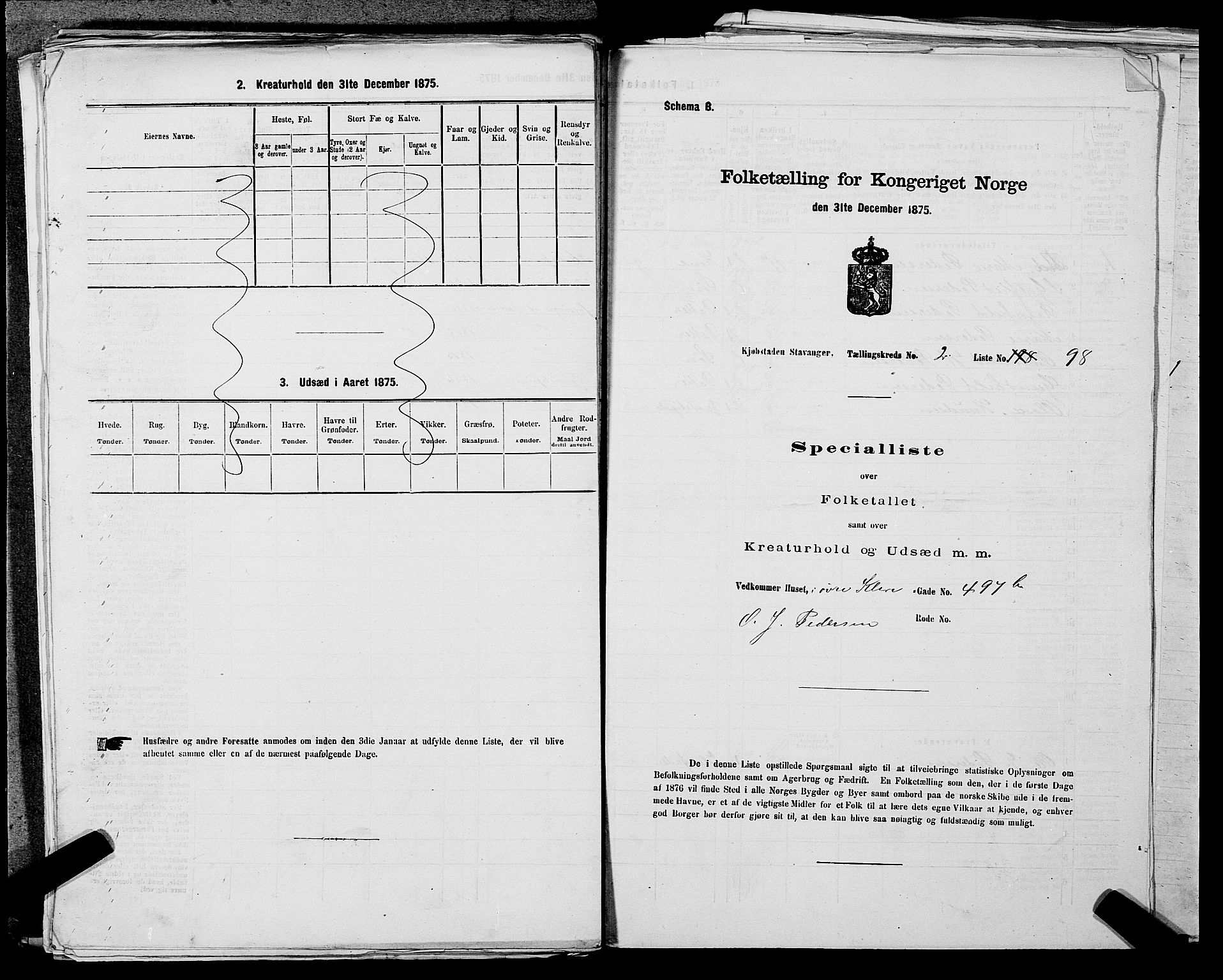 SAST, Folketelling 1875 for 1103 Stavanger kjøpstad, 1875, s. 416