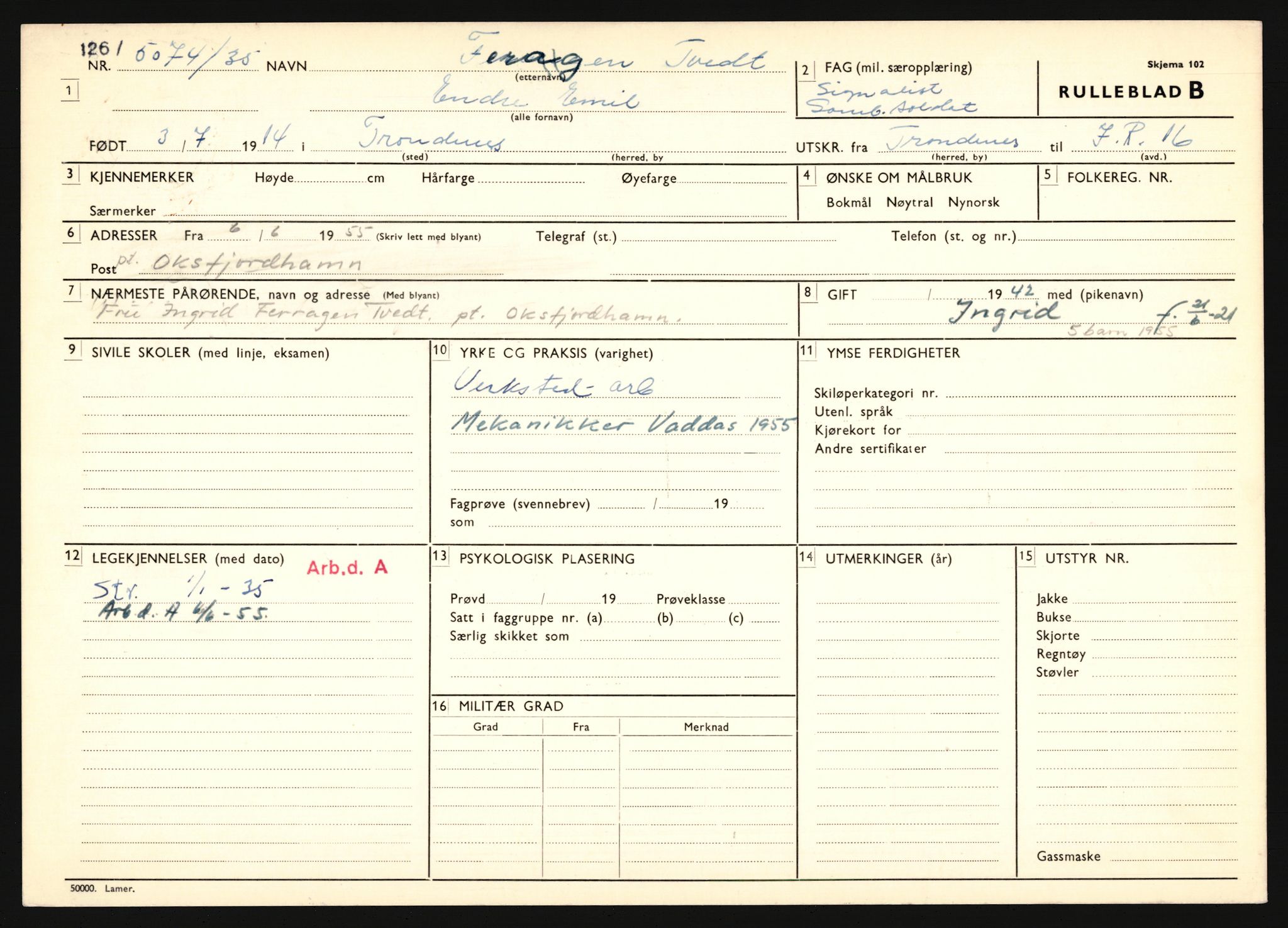 Forsvaret, Troms infanteriregiment nr. 16, AV/RA-RAFA-3146/P/Pa/L0019: Rulleblad for regimentets menige mannskaper, årsklasse 1935, 1935, s. 1233