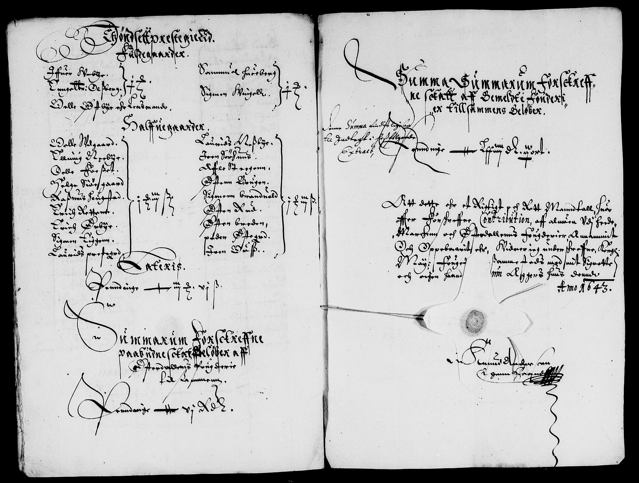 Rentekammeret inntil 1814, Reviderte regnskaper, Lensregnskaper, AV/RA-EA-5023/R/Rb/Rba/L0174: Akershus len, 1643-1644