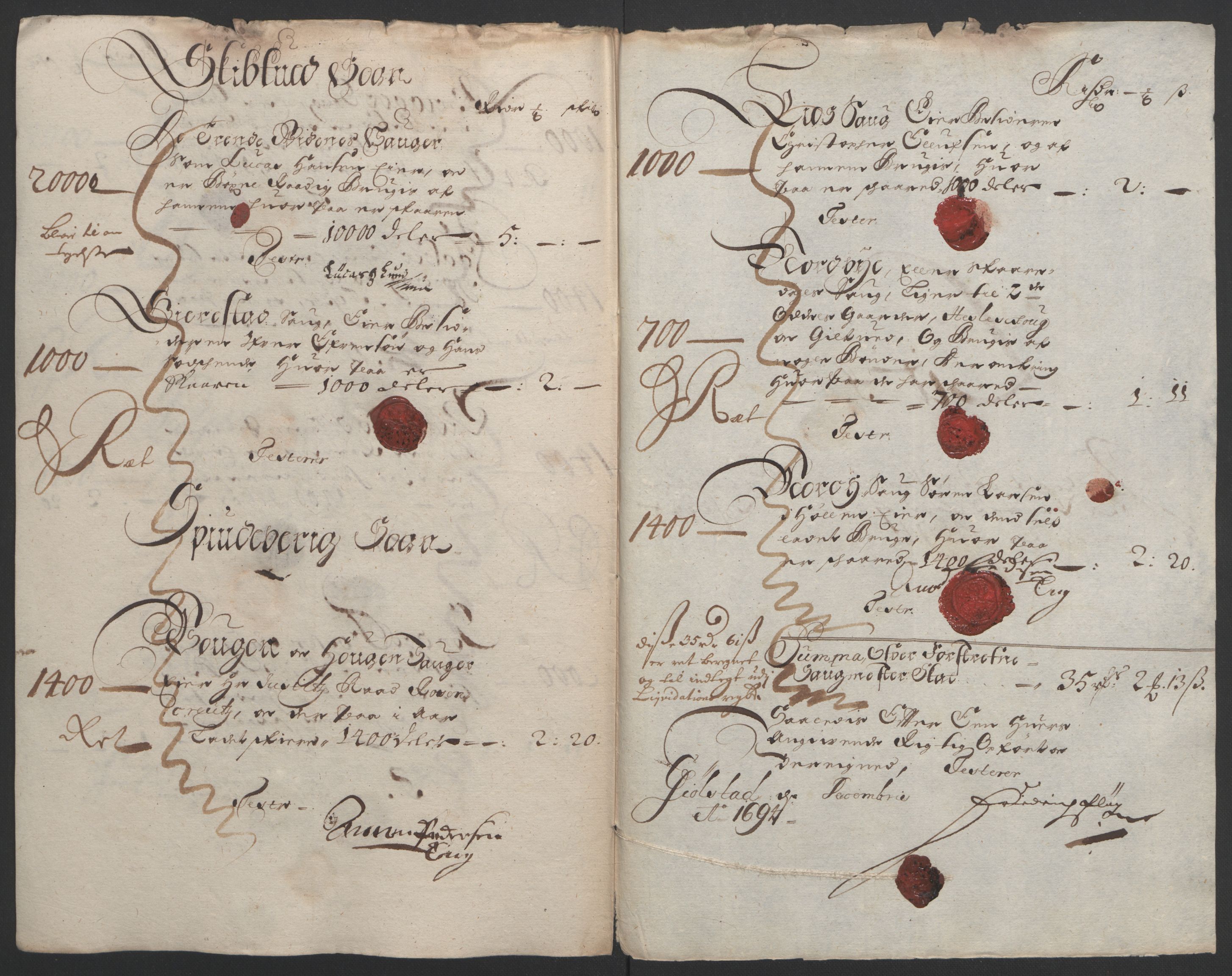 Rentekammeret inntil 1814, Reviderte regnskaper, Fogderegnskap, RA/EA-4092/R07/L0284: Fogderegnskap Rakkestad, Heggen og Frøland, 1694, s. 222