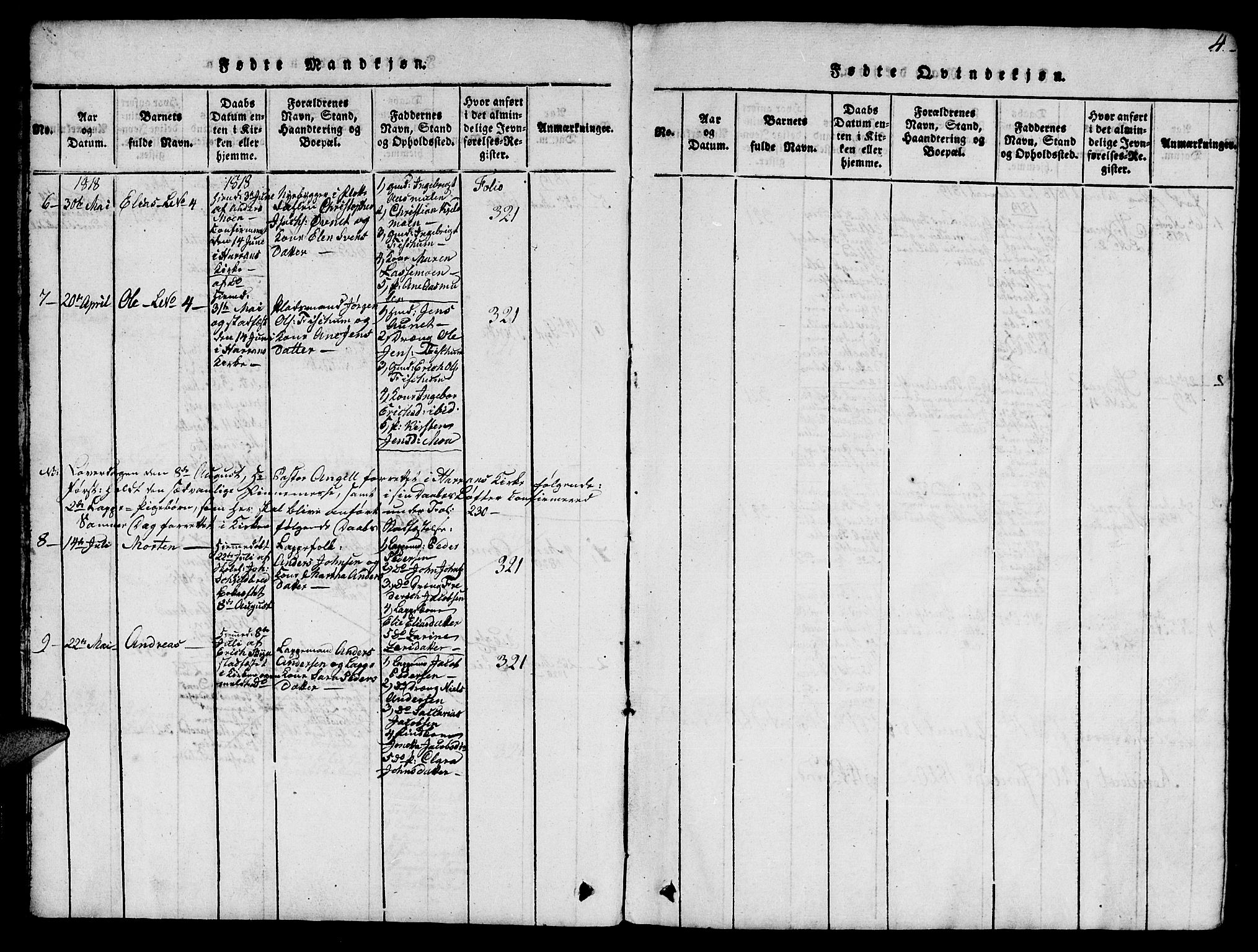 Ministerialprotokoller, klokkerbøker og fødselsregistre - Nord-Trøndelag, SAT/A-1458/759/L0527: Klokkerbok nr. 759C01 /1, 1816-1825, s. 4