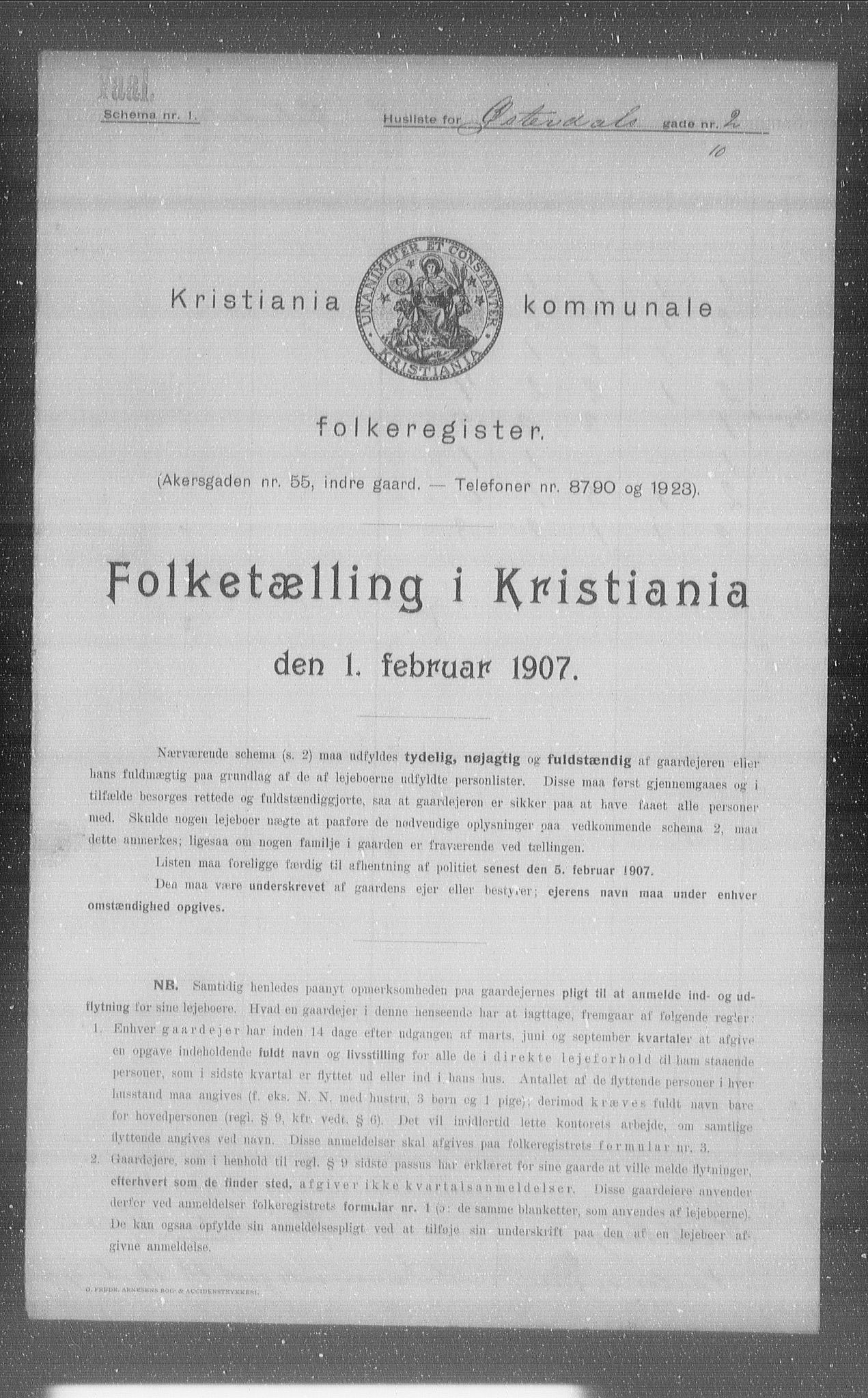 OBA, Kommunal folketelling 1.2.1907 for Kristiania kjøpstad, 1907, s. 65541