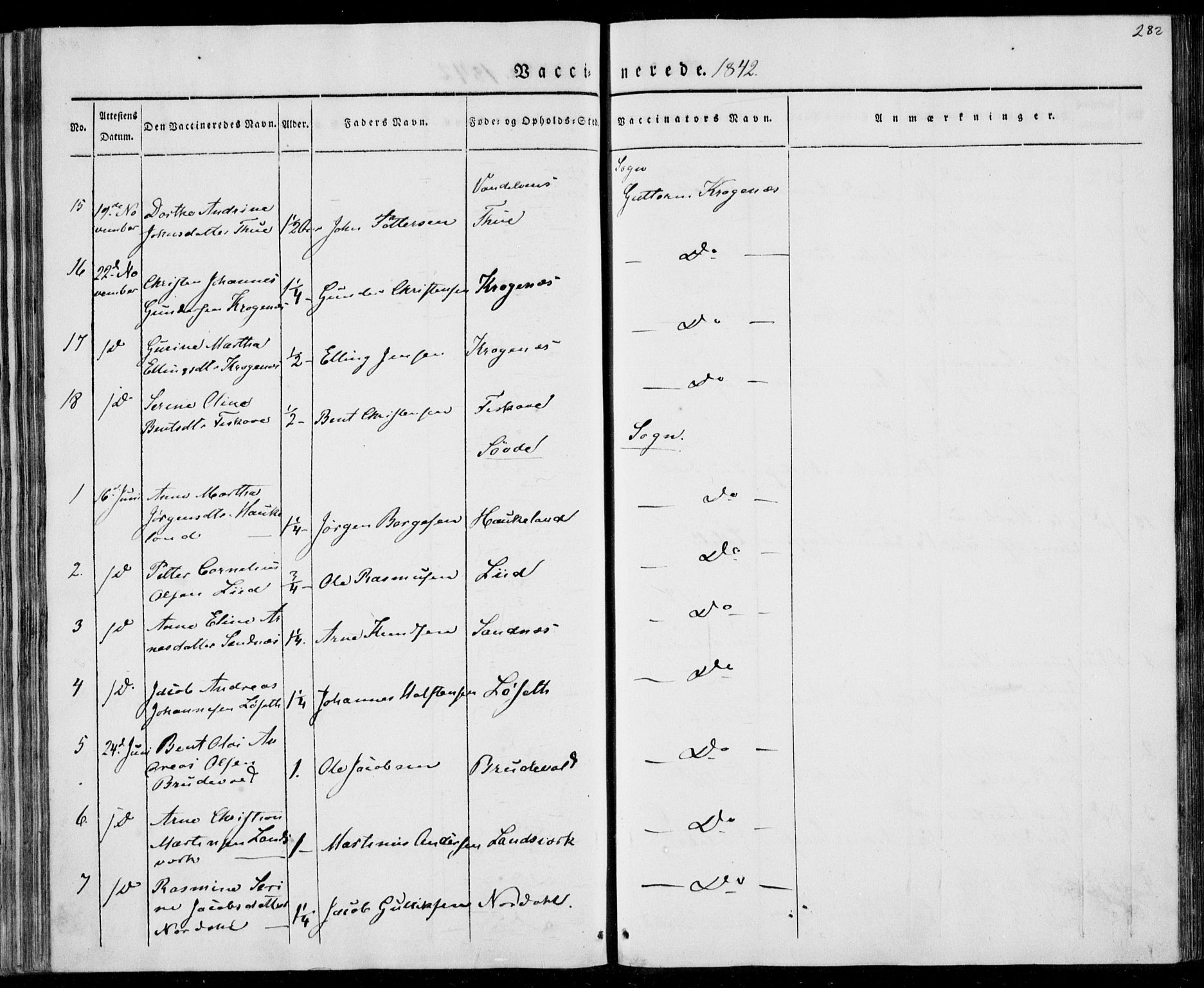 Ministerialprotokoller, klokkerbøker og fødselsregistre - Møre og Romsdal, AV/SAT-A-1454/501/L0005: Ministerialbok nr. 501A05, 1831-1844, s. 282