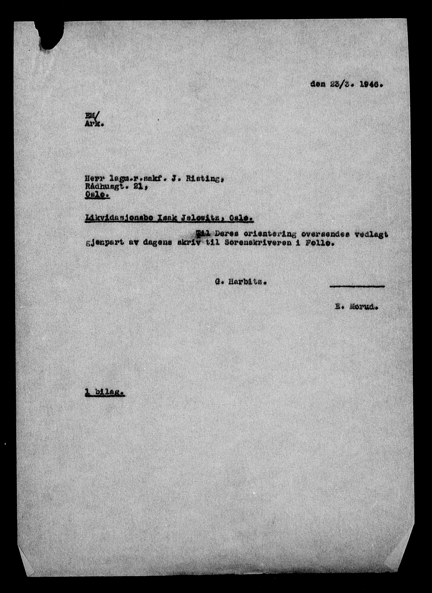Justisdepartementet, Tilbakeføringskontoret for inndratte formuer, AV/RA-S-1564/H/Hc/Hcc/L0948: --, 1945-1947, s. 43