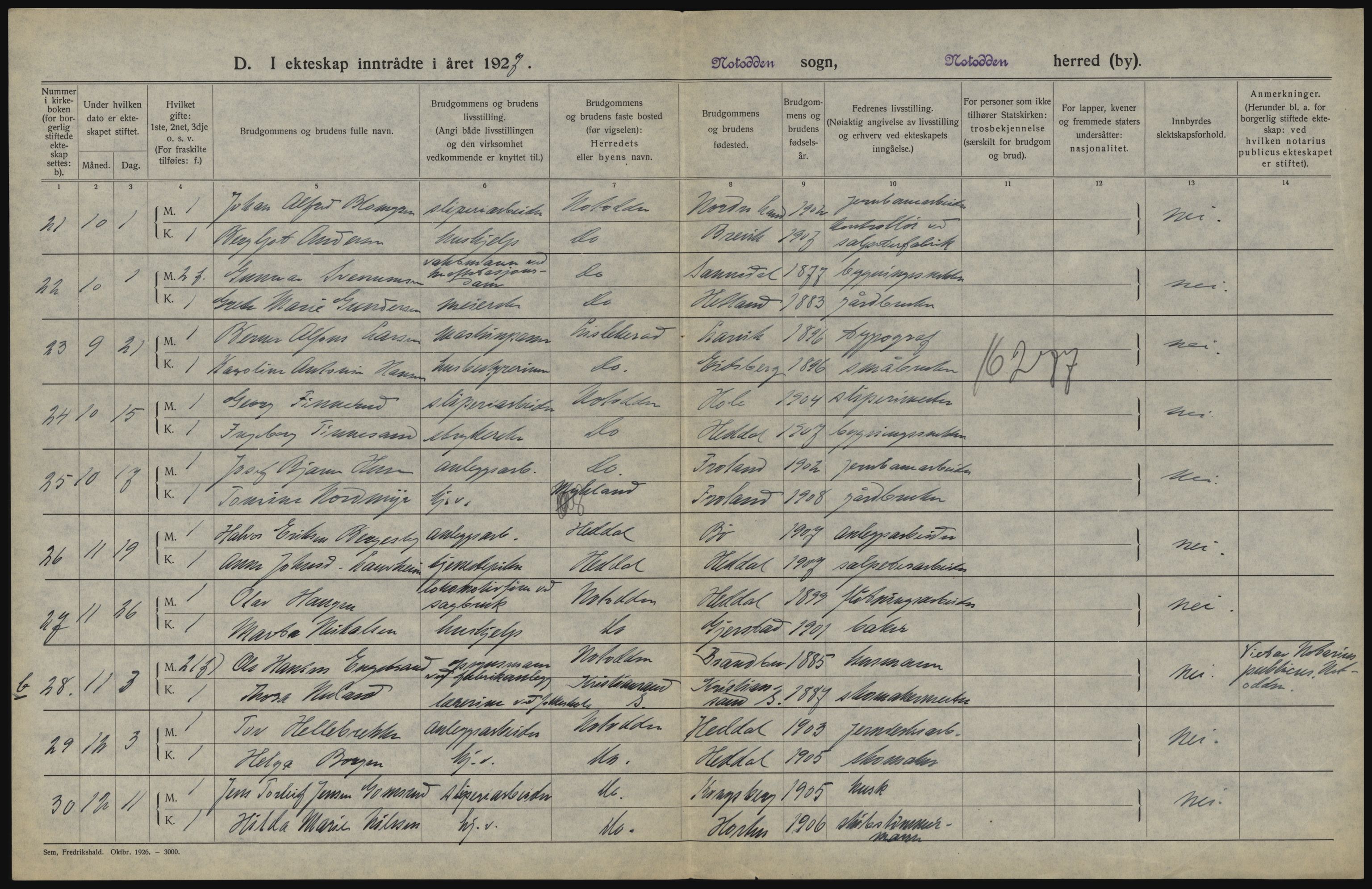 Statistisk sentralbyrå, Sosiodemografiske emner, Befolkning, AV/RA-S-2228/D/Df/Dfc/Dfcg/L0020: Telemark fylke: Gifte, døde. Bygder og byer., 1927, s. 44