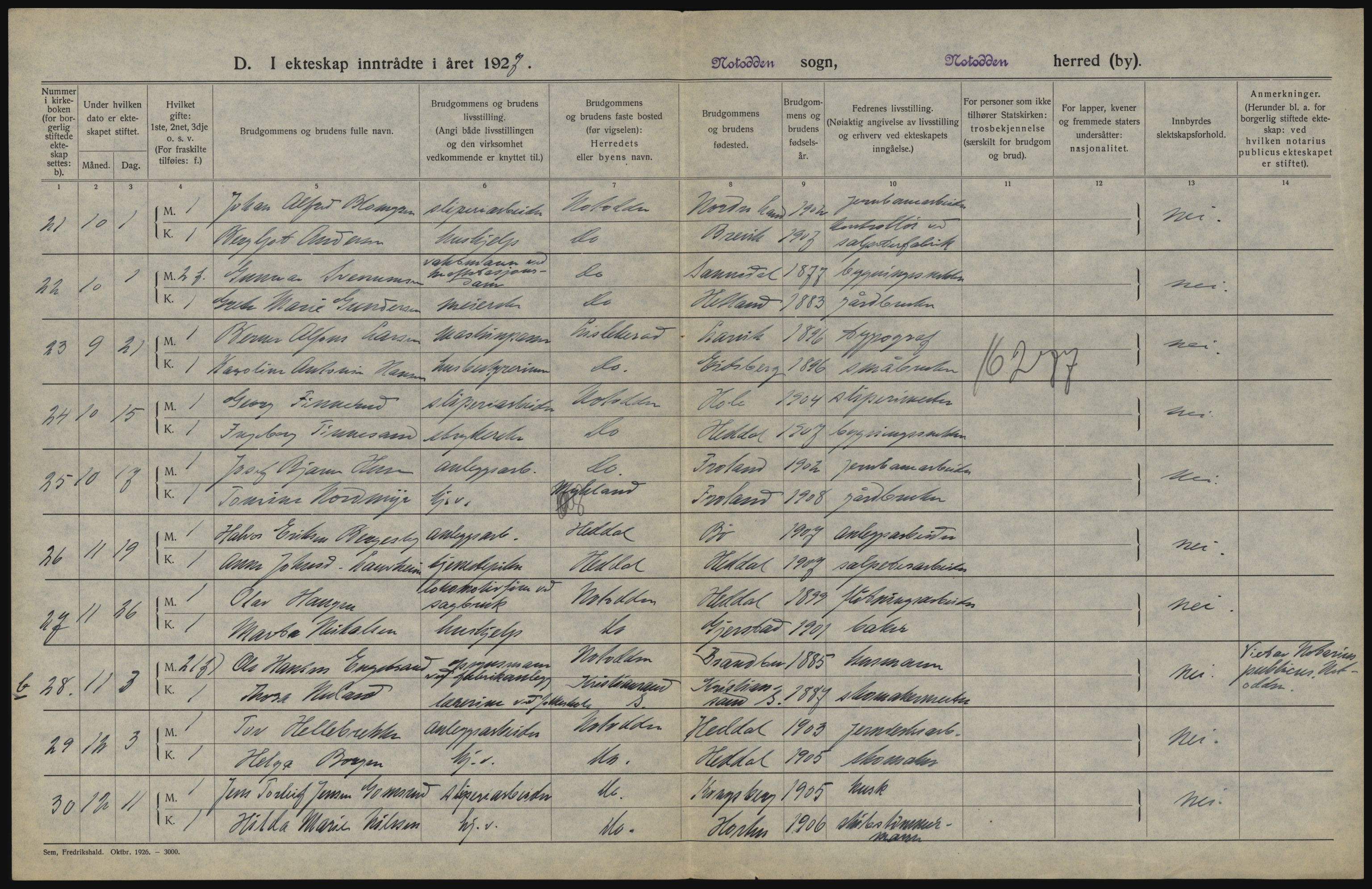 Statistisk sentralbyrå, Sosiodemografiske emner, Befolkning, RA/S-2228/D/Df/Dfc/Dfcg/L0020: Telemark fylke: Gifte, døde. Bygder og byer., 1927, s. 44