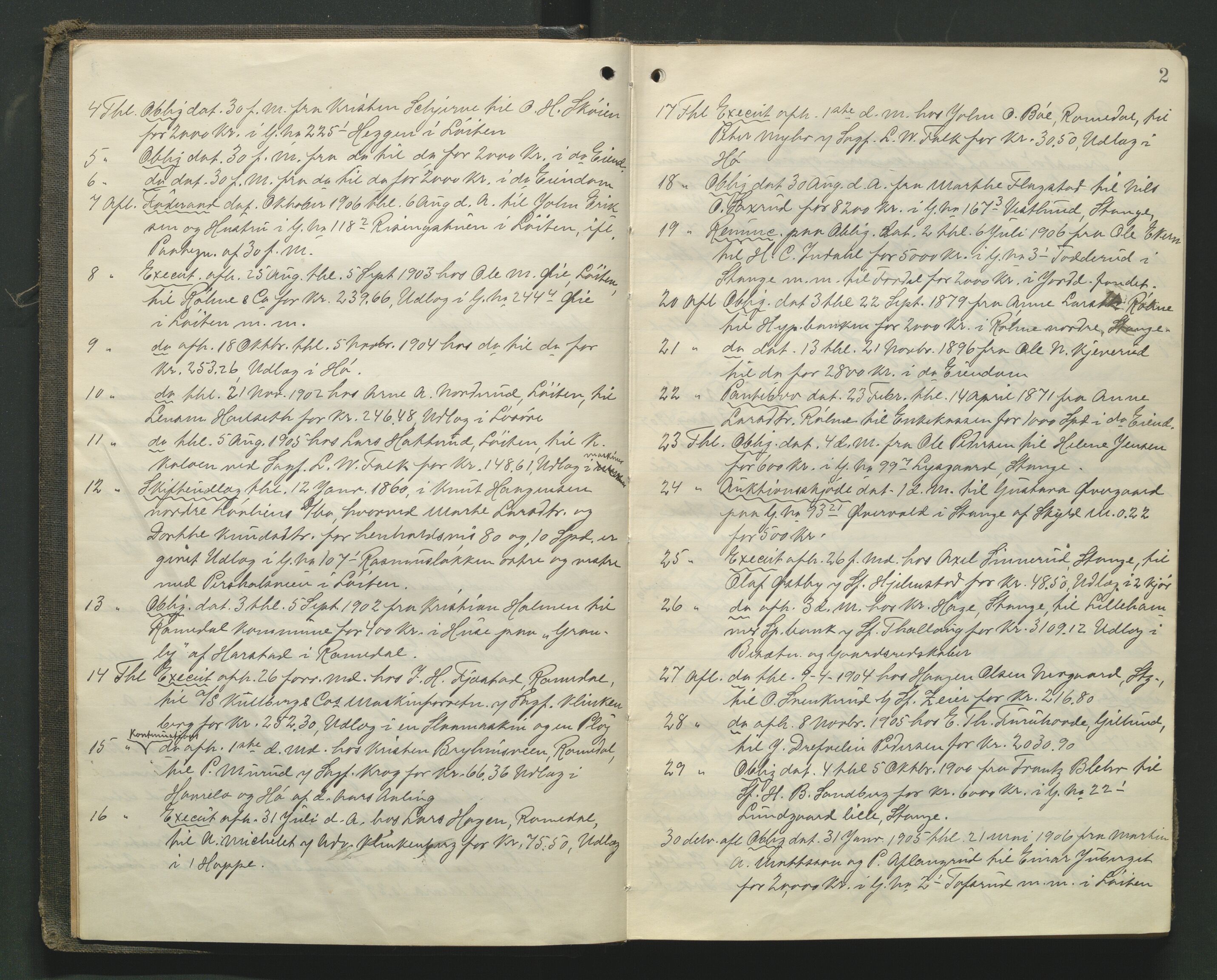 Sør-Hedmark sorenskriveri, AV/SAH-TING-014/G/Gb/Gba/L0016: Tingbok, 1907-1911, s. 1b-2a