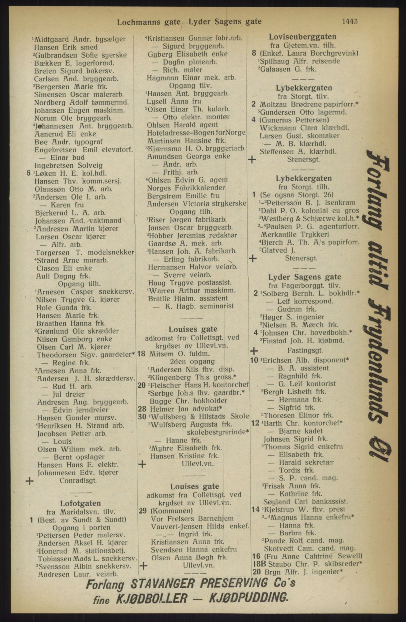 Kristiania/Oslo adressebok, PUBL/-, 1914, s. 1443