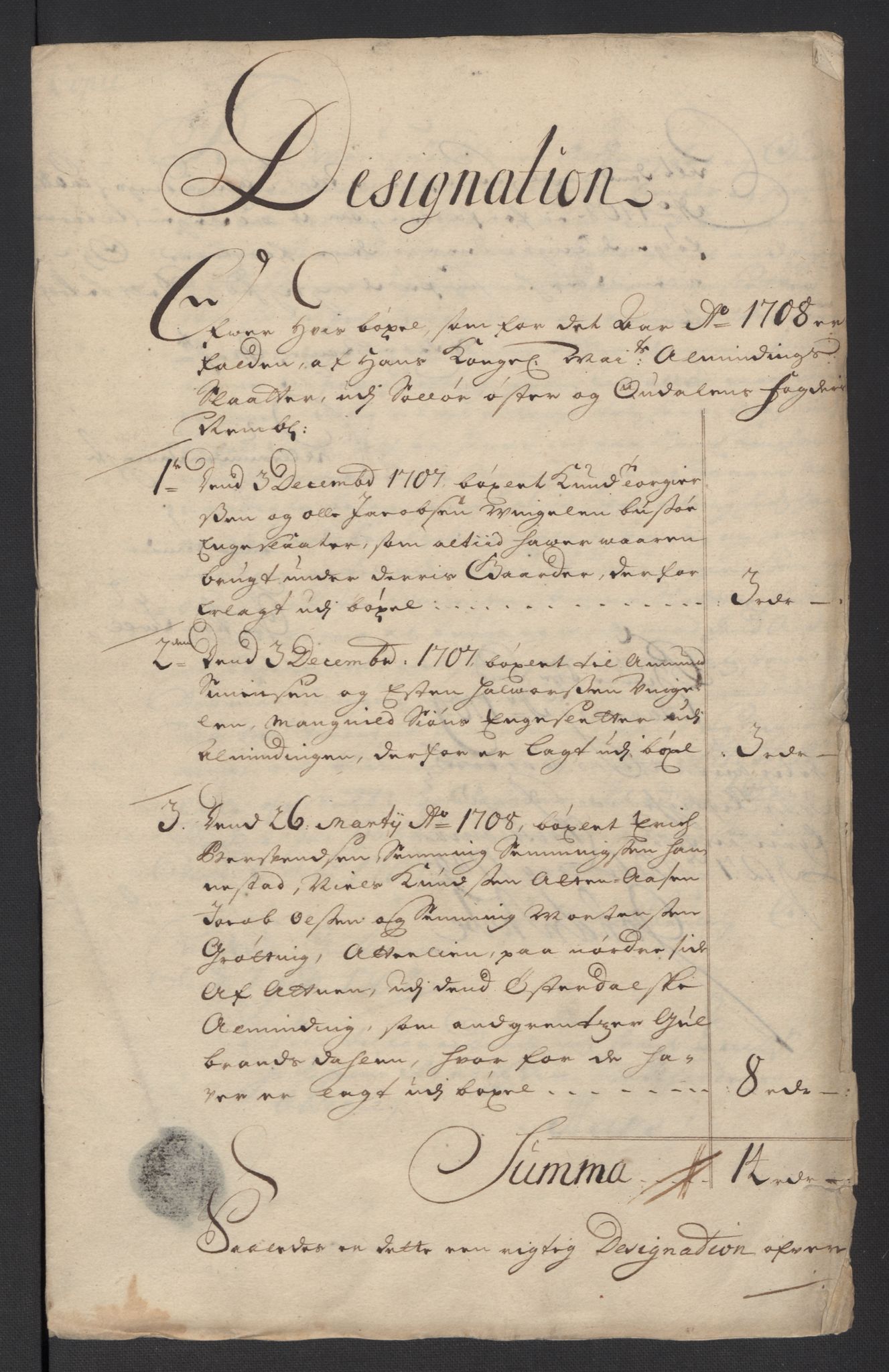 Rentekammeret inntil 1814, Reviderte regnskaper, Fogderegnskap, RA/EA-4092/R13/L0845: Fogderegnskap Solør, Odal og Østerdal, 1708, s. 117