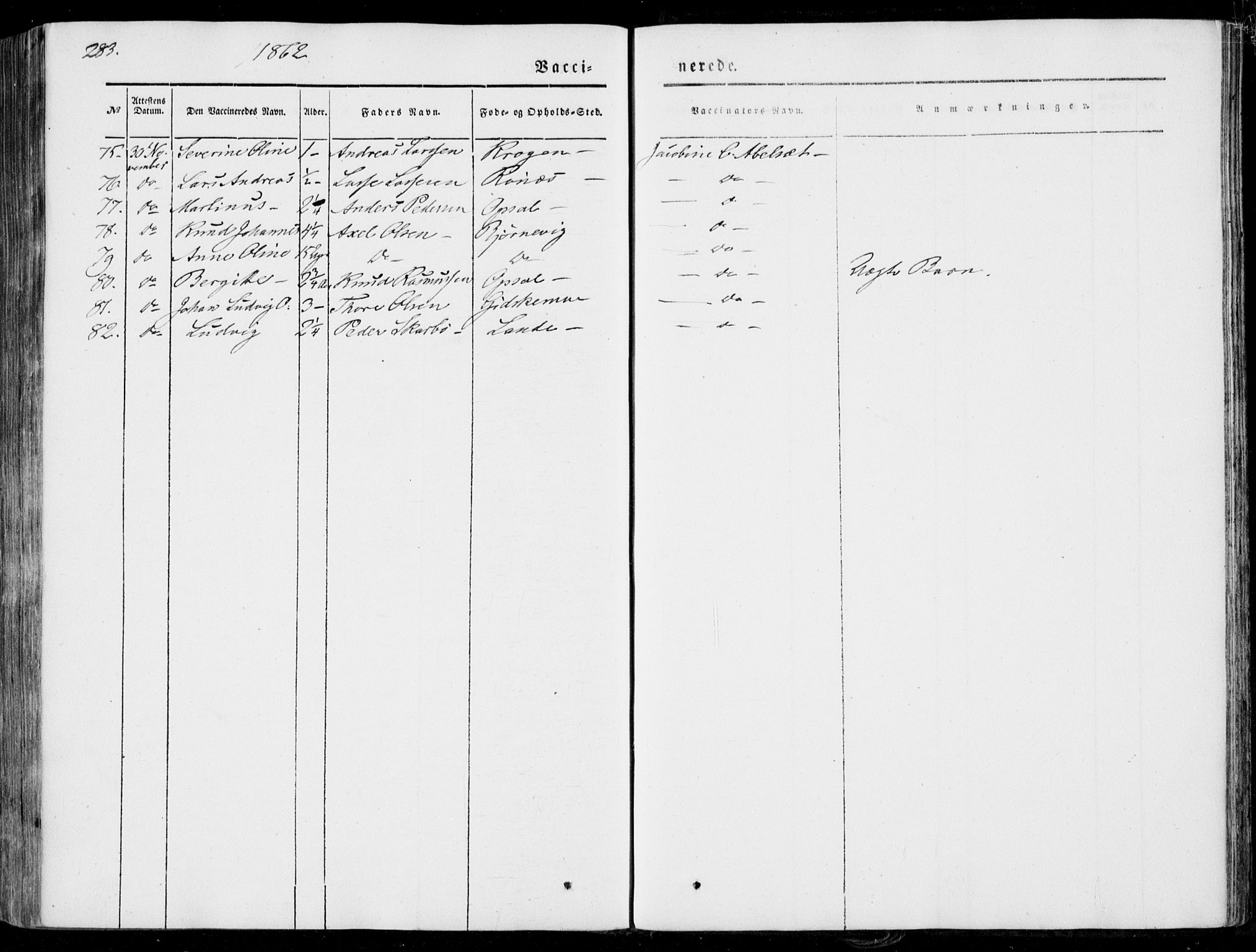 Ministerialprotokoller, klokkerbøker og fødselsregistre - Møre og Romsdal, AV/SAT-A-1454/522/L0313: Ministerialbok nr. 522A08, 1852-1862, s. 283