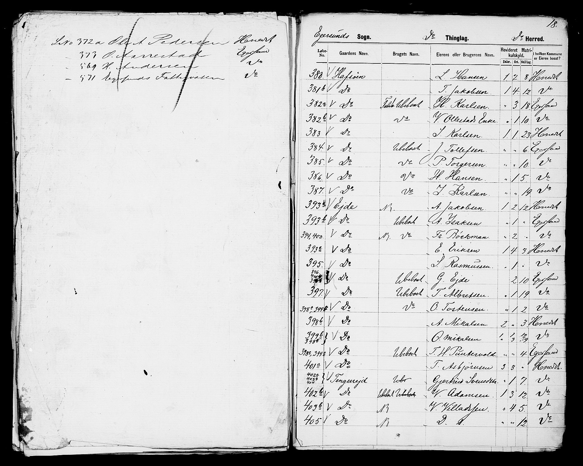 SAST, Folketelling 1875 for 1116L Eigersund prestegjeld, Eigersund landsokn og Ogna sokn, 1875, s. 43