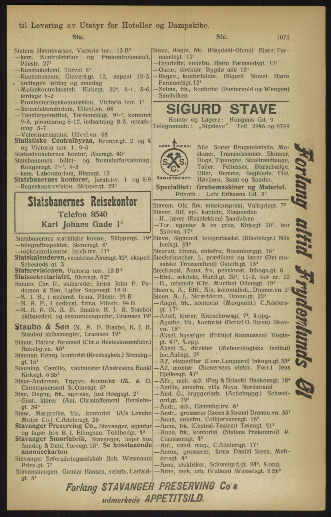 Kristiania/Oslo adressebok, PUBL/-, 1915, s. 1073