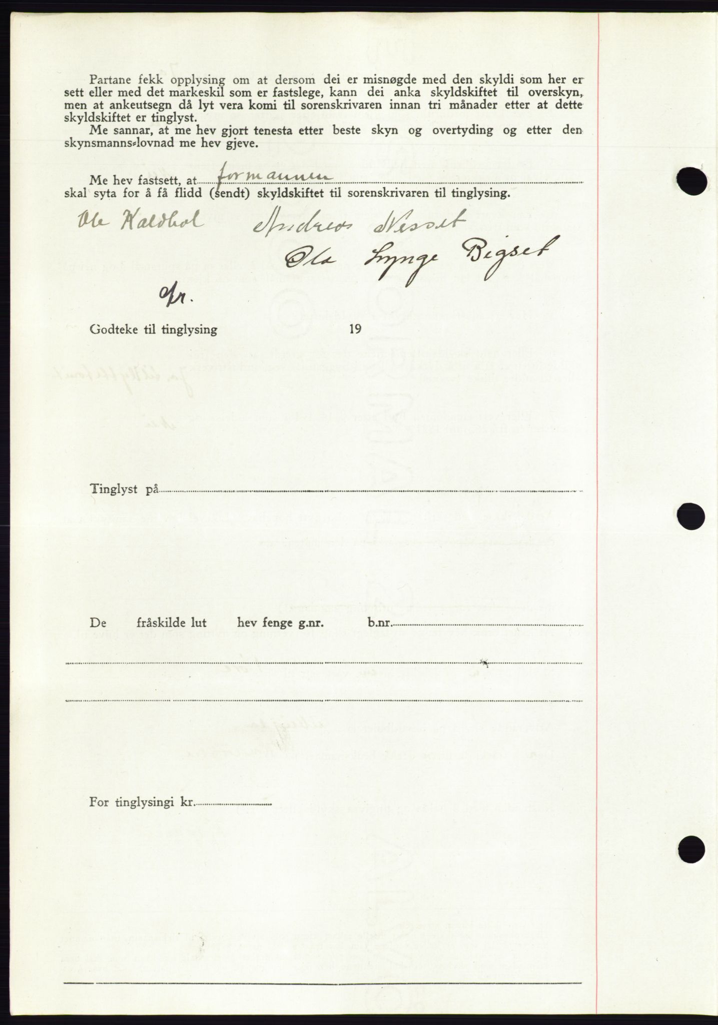 Søre Sunnmøre sorenskriveri, AV/SAT-A-4122/1/2/2C/L0076: Pantebok nr. 2A, 1943-1944, Dagboknr: 725/1944