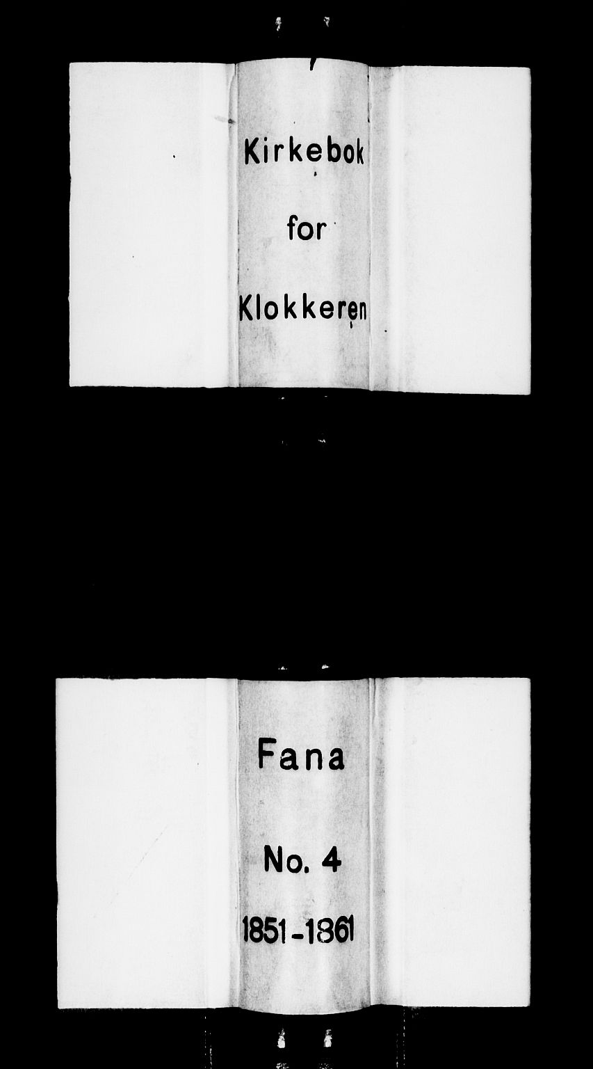 Fana Sokneprestembete, SAB/A-75101/H/Hab/Habb/L0002: Klokkerbok nr. B 2, 1851-1860