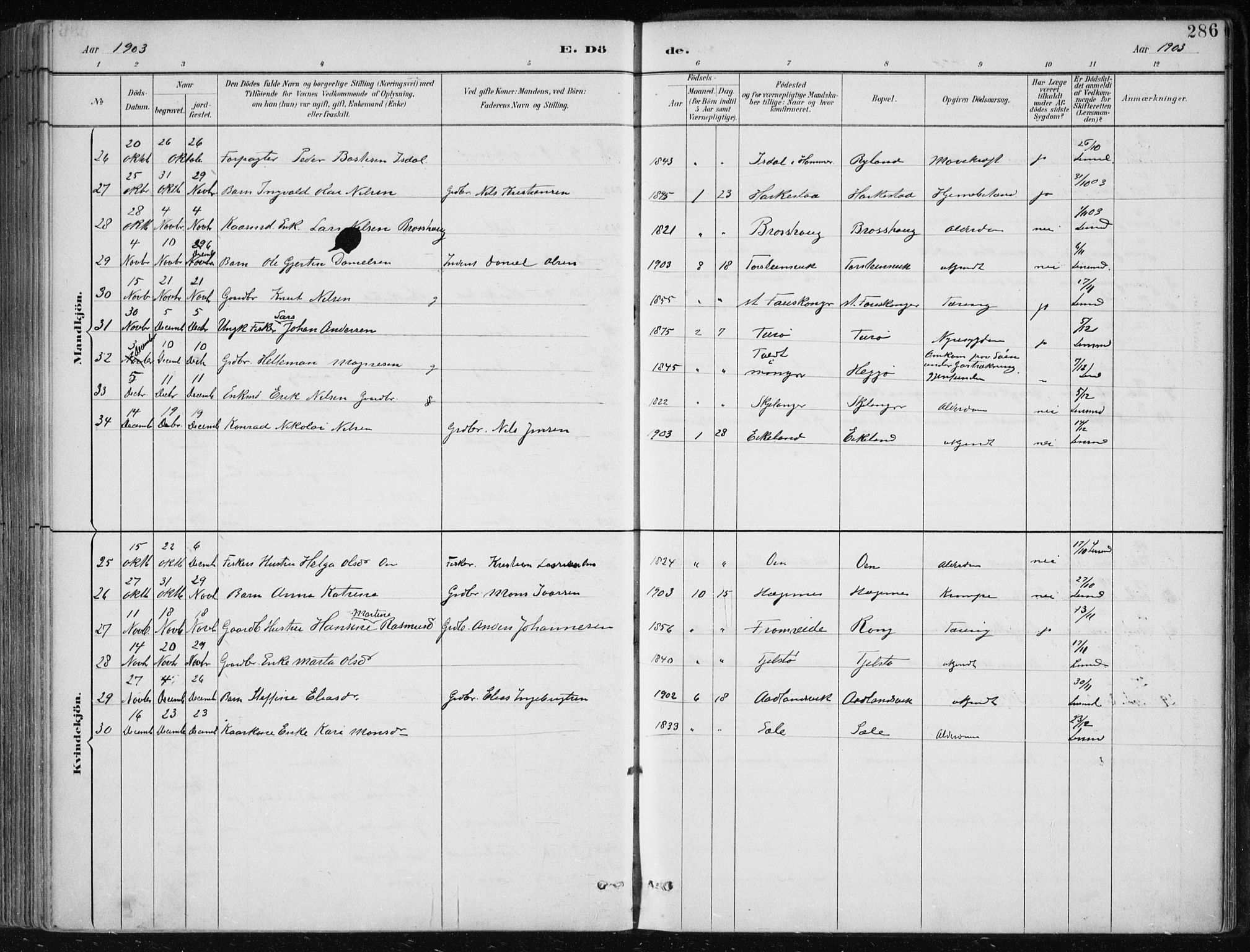 Herdla Sokneprestembete, AV/SAB-A-75701/H/Haa: Ministerialbok nr. A 4, 1891-1905, s. 286