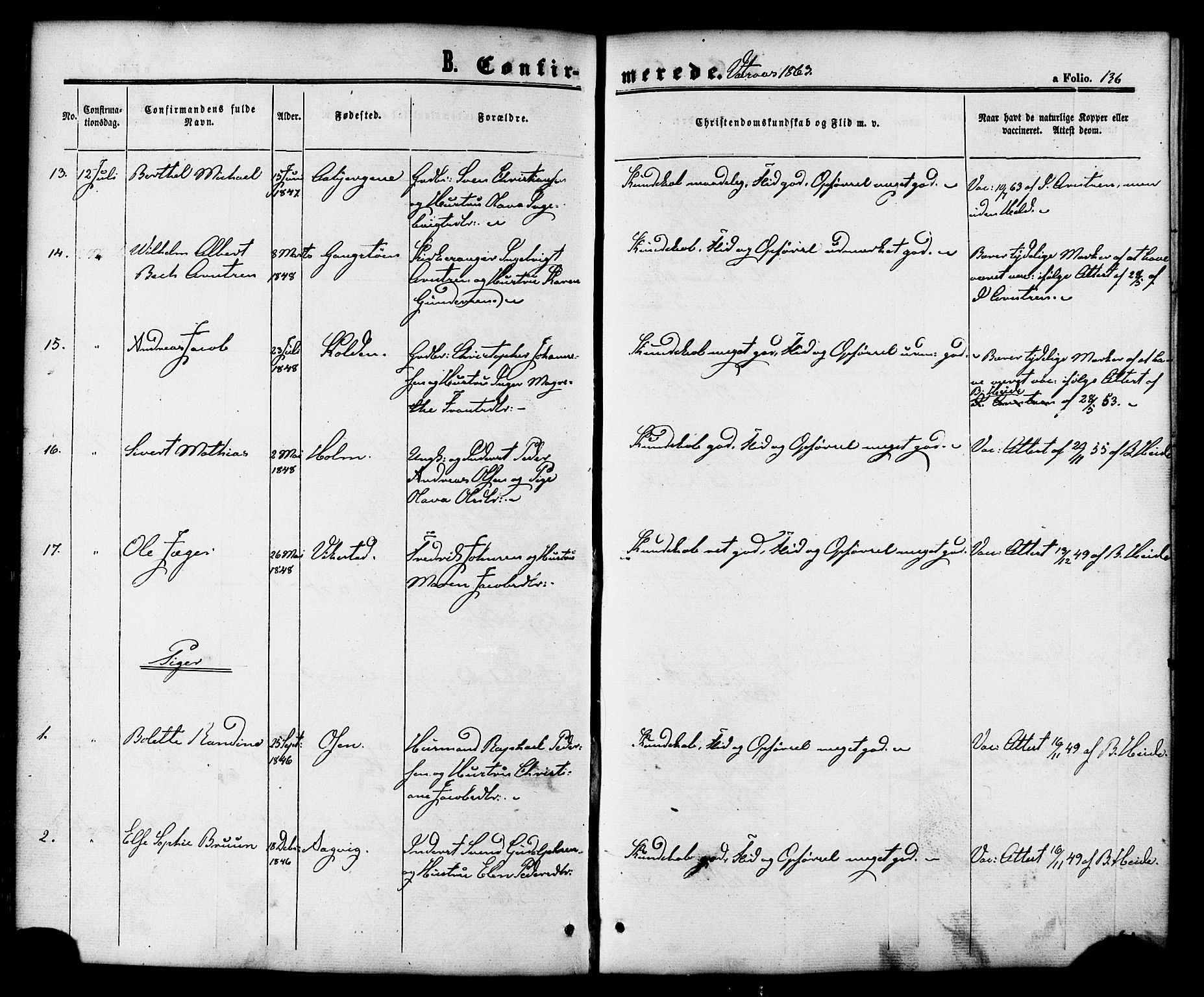 Ministerialprotokoller, klokkerbøker og fødselsregistre - Nordland, SAT/A-1459/810/L0146: Ministerialbok nr. 810A08 /1, 1862-1874, s. 136