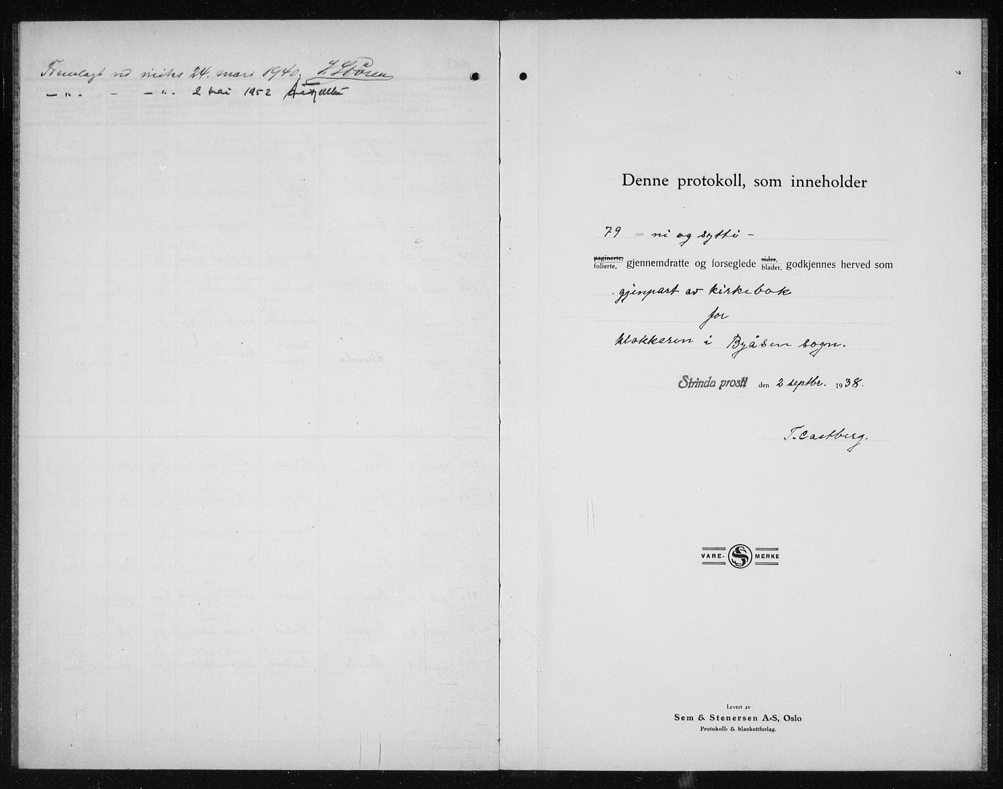 Ministerialprotokoller, klokkerbøker og fødselsregistre - Sør-Trøndelag, SAT/A-1456/611/L0357: Klokkerbok nr. 611C05, 1938-1942