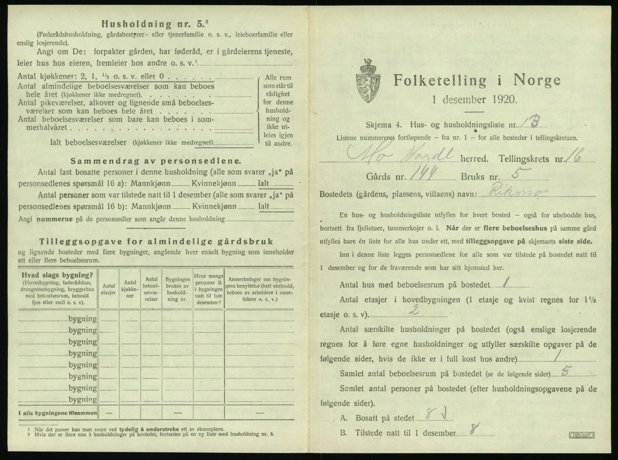 SAT, Folketelling 1920 for 1833 Mo herred, 1920, s. 1830