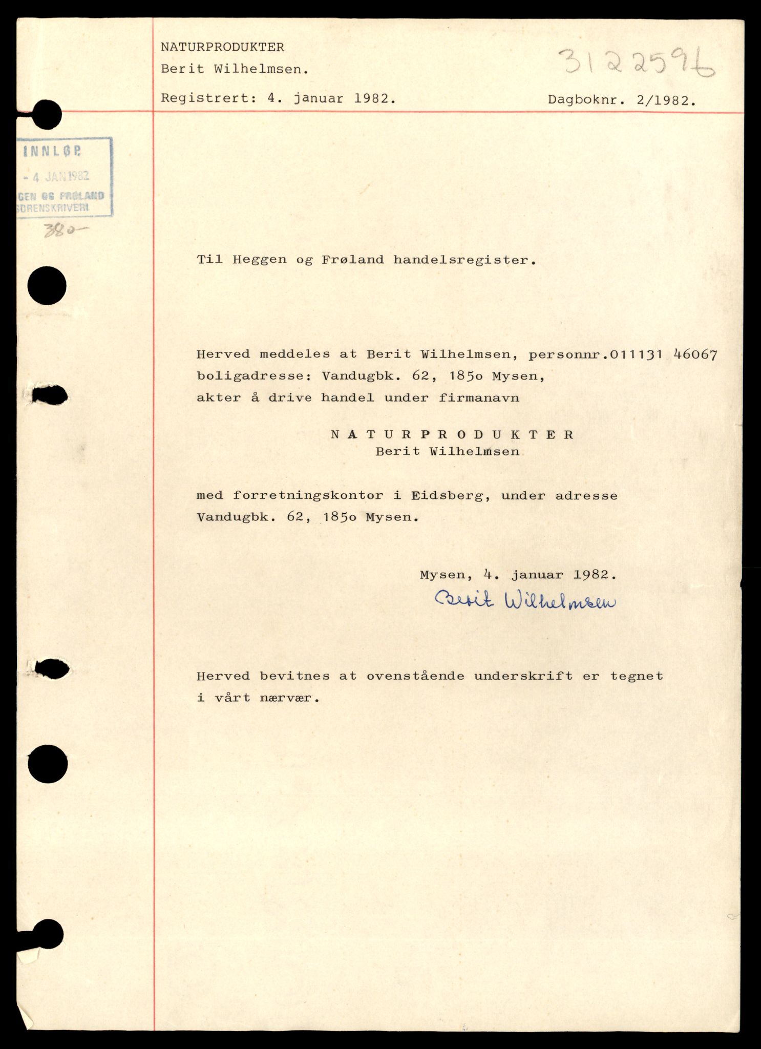 Heggen og Frøland tingrett, SAT/A-10208/K/Ka/Kab/L0003: Enkeltmannsforetak og ANS, N – Å, 1944-1990