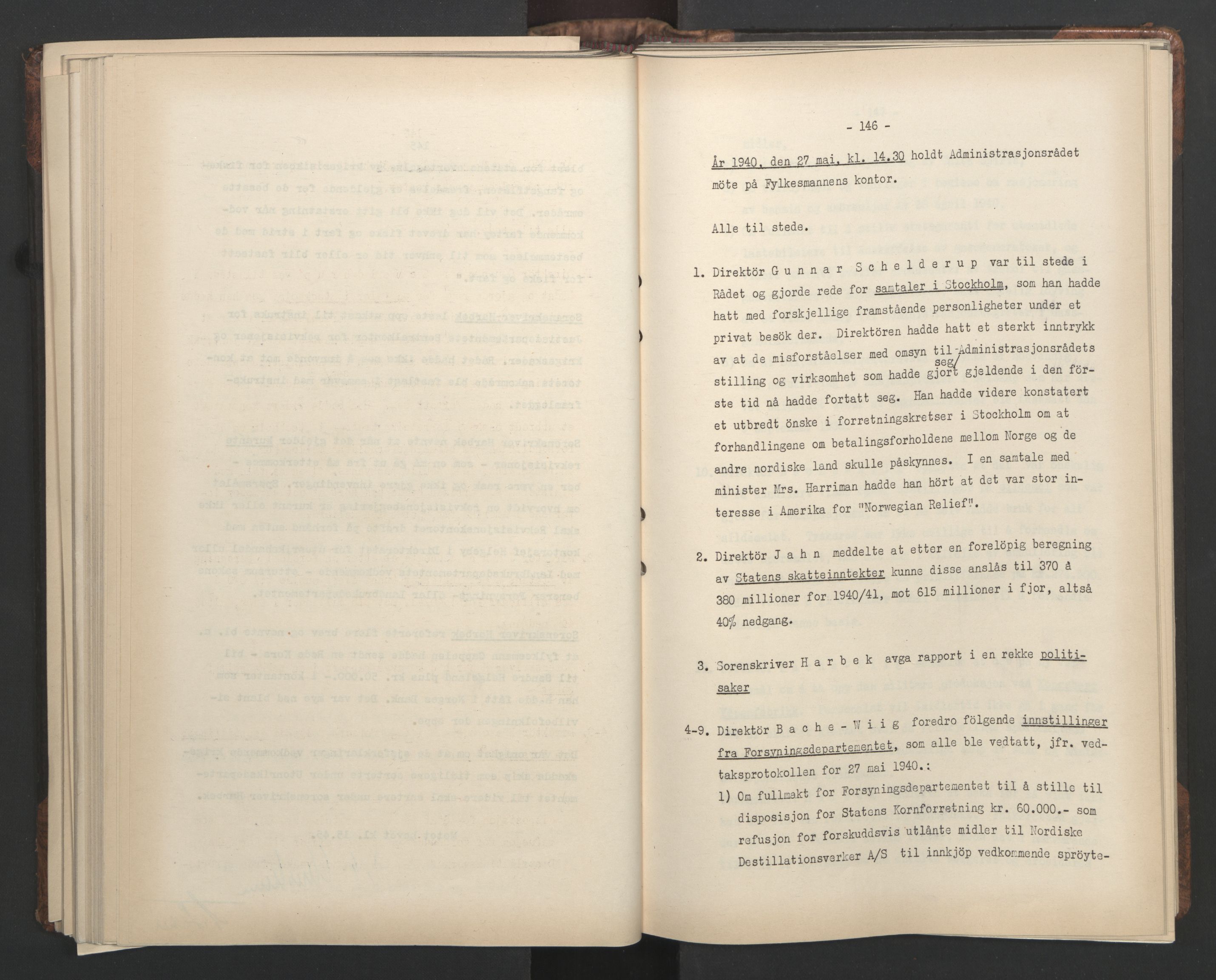 Administrasjonsrådet, AV/RA-S-1004/A/L0001: Møteprotokoll med tillegg 15/4-25/9, 1940, s. 146