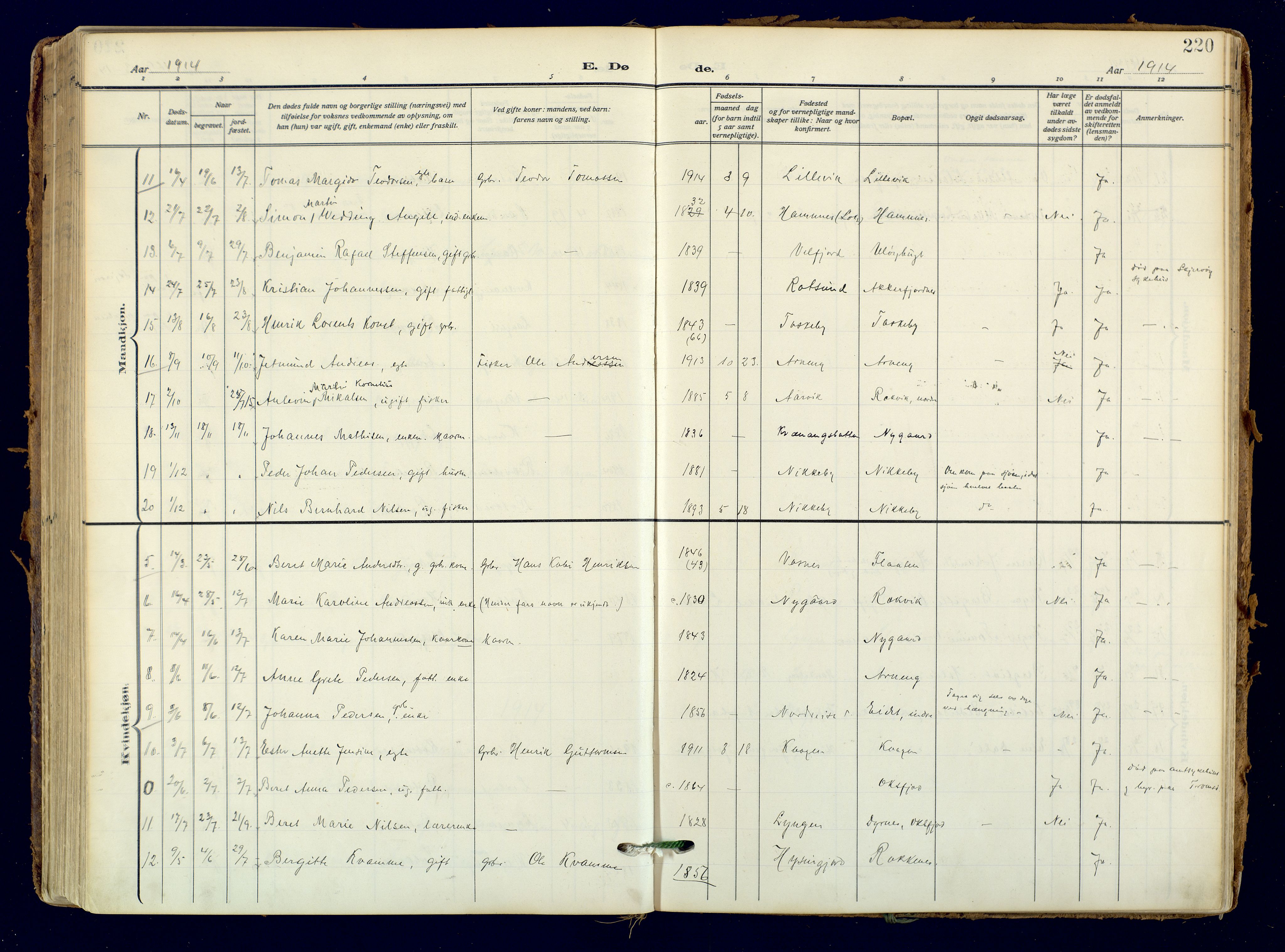 Skjervøy sokneprestkontor, SATØ/S-1300/H/Ha/Haa: Ministerialbok nr. 18, 1910-1926, s. 220