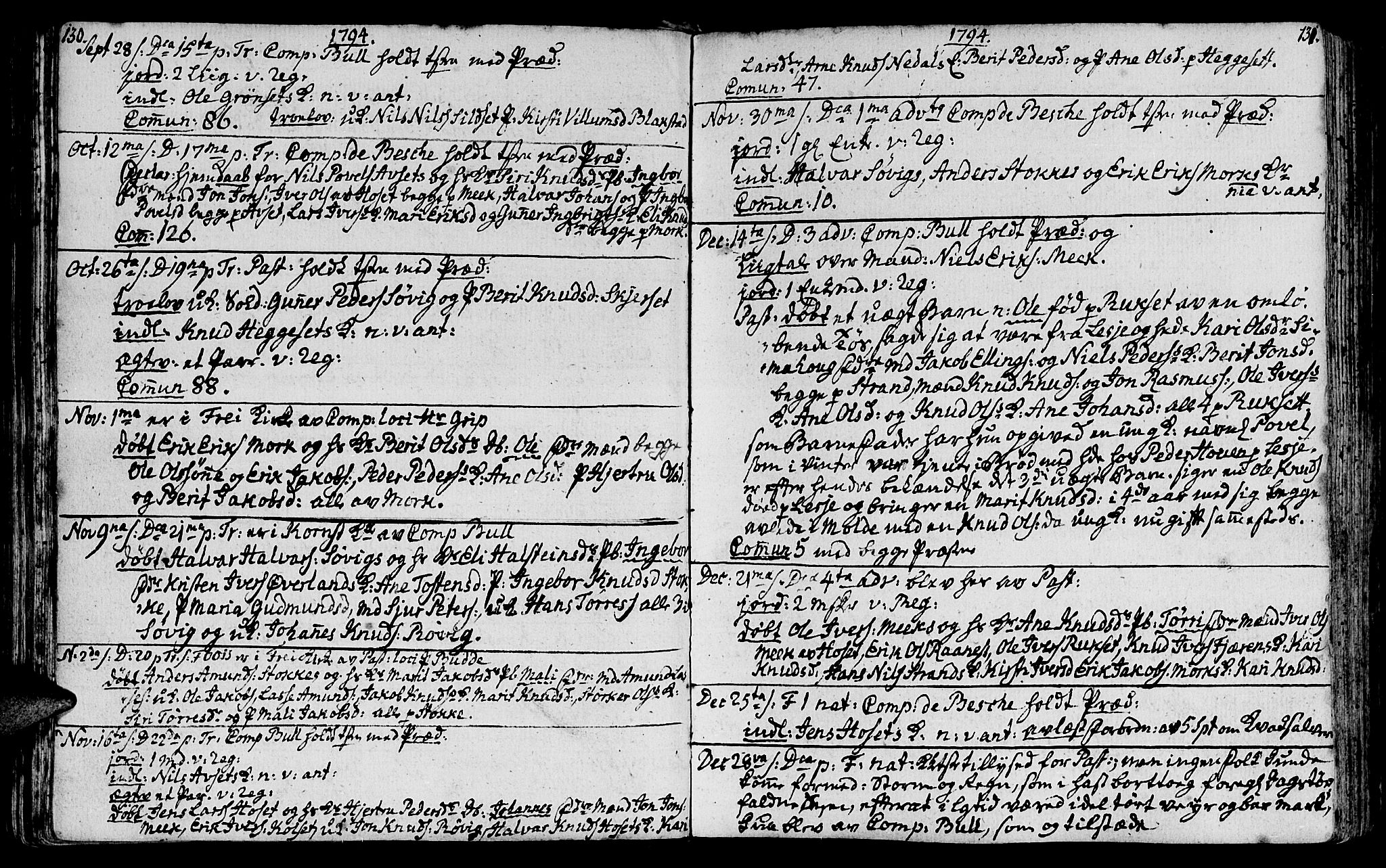 Ministerialprotokoller, klokkerbøker og fødselsregistre - Møre og Romsdal, AV/SAT-A-1454/568/L0799: Ministerialbok nr. 568A08, 1780-1819, s. 130-131