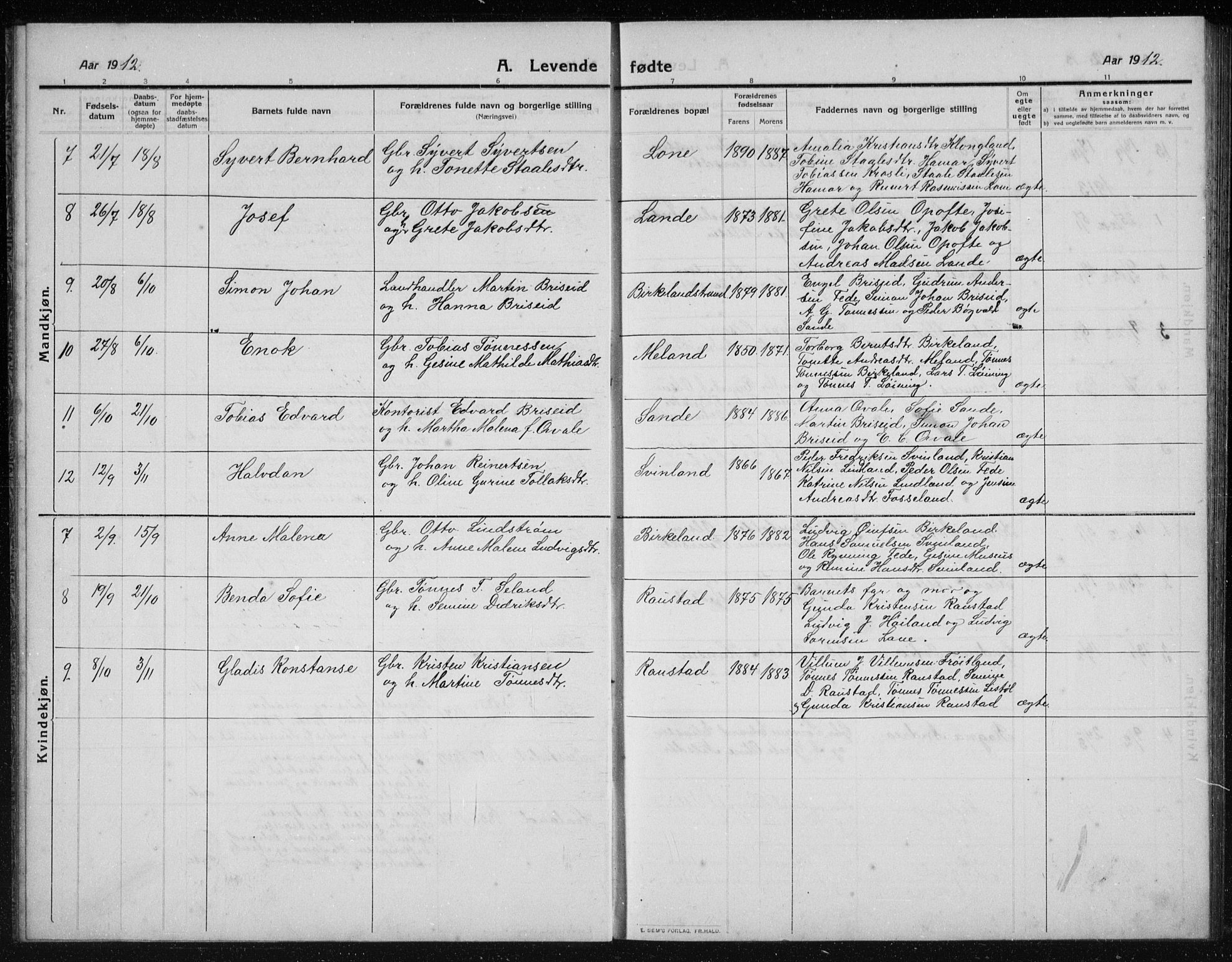 Kvinesdal sokneprestkontor, AV/SAK-1111-0026/F/Fb/Fba/L0005: Klokkerbok nr. B 5, 1910-1934