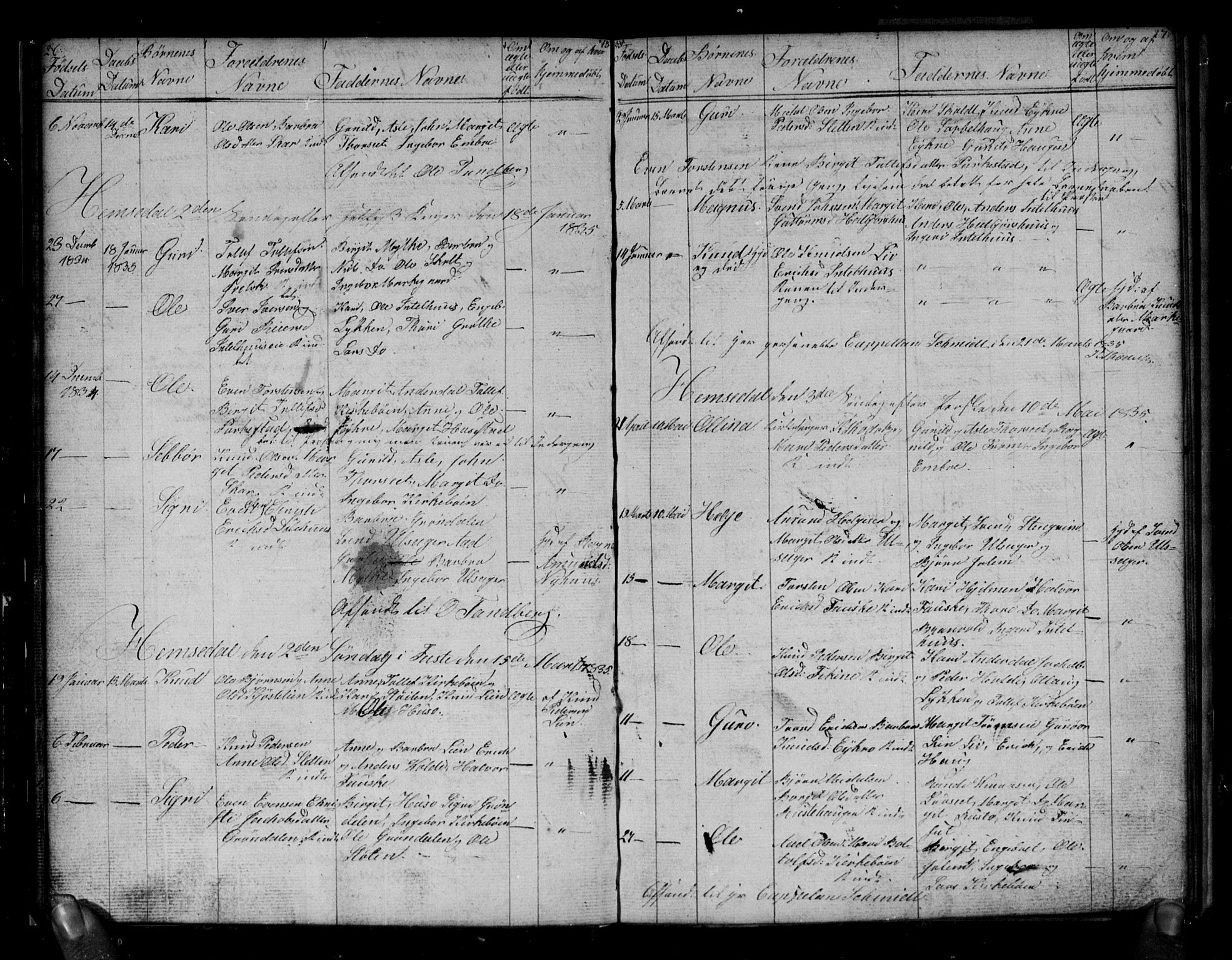Gol kirkebøker, AV/SAKO-A-226/G/Gb/L0001: Klokkerbok nr. II 1, 1831-1838, s. 26-27