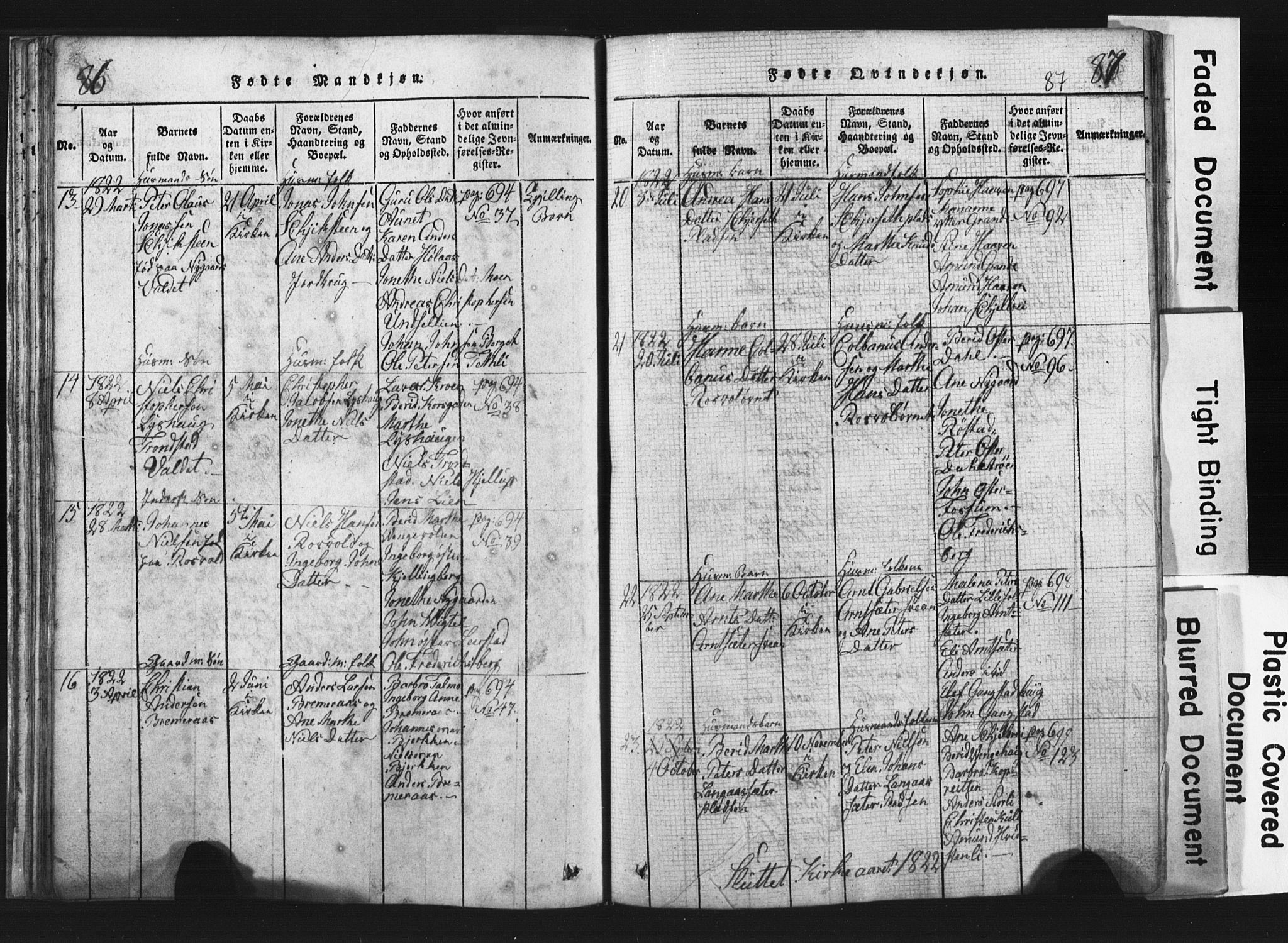 Ministerialprotokoller, klokkerbøker og fødselsregistre - Nord-Trøndelag, SAT/A-1458/701/L0017: Klokkerbok nr. 701C01, 1817-1825, s. 86-87