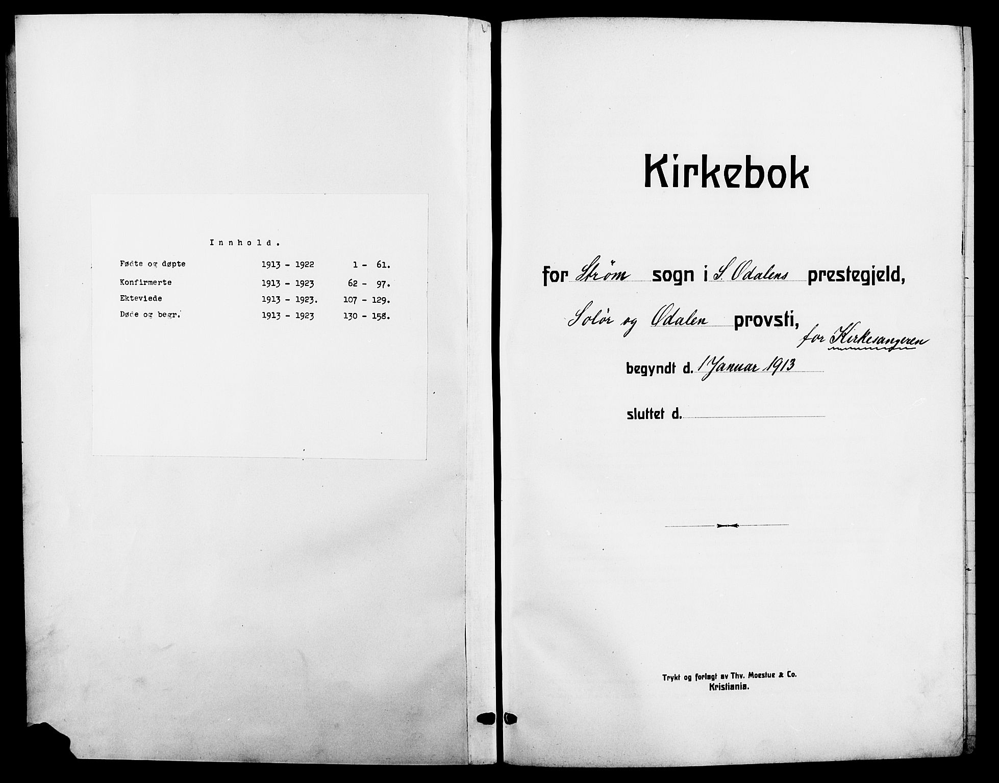 Sør-Odal prestekontor, SAH/PREST-030/H/Ha/Hab/L0008: Klokkerbok nr. 8, 1913-1923