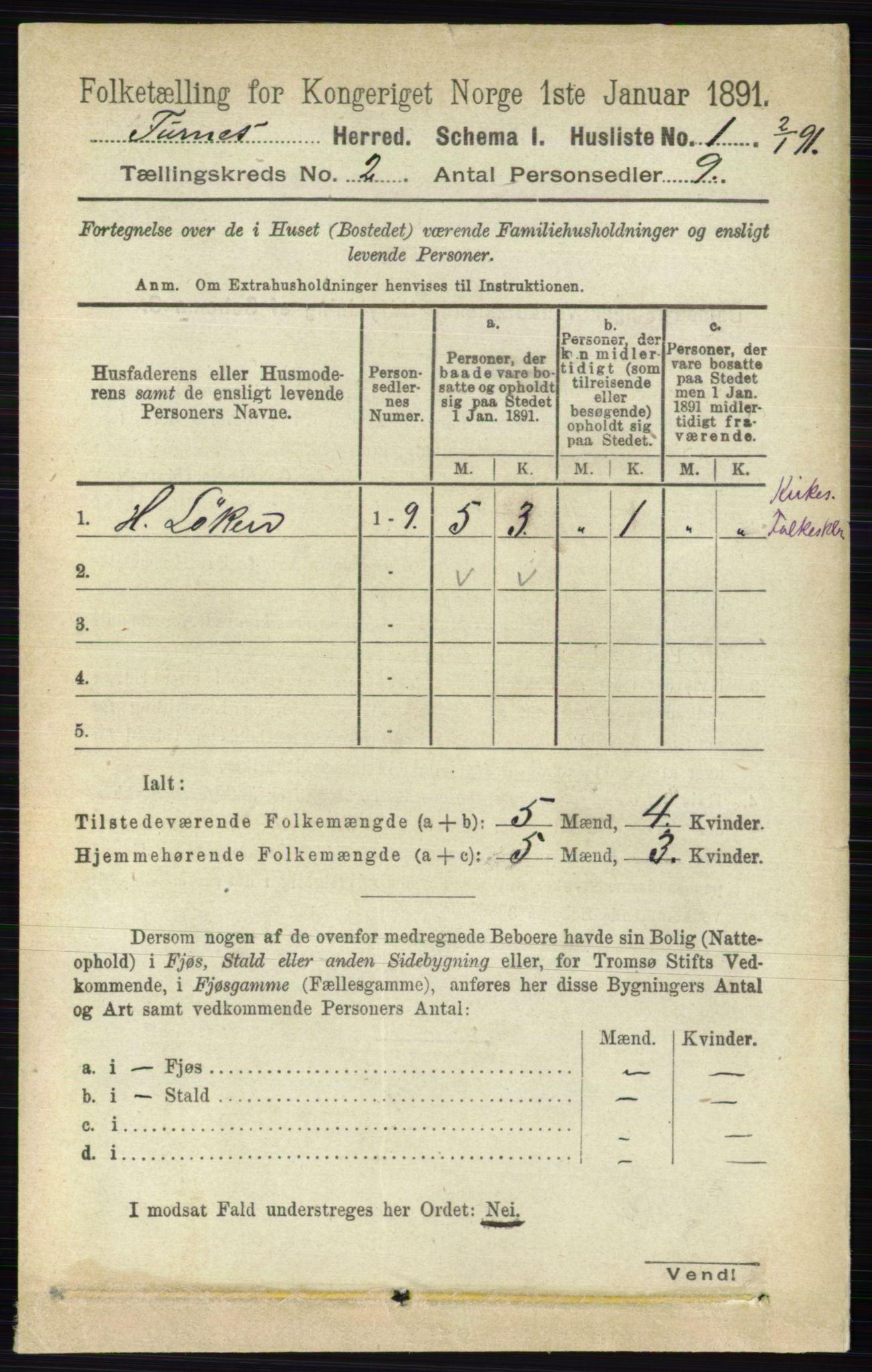 RA, Folketelling 1891 for 0413 Furnes herred, 1891, s. 730