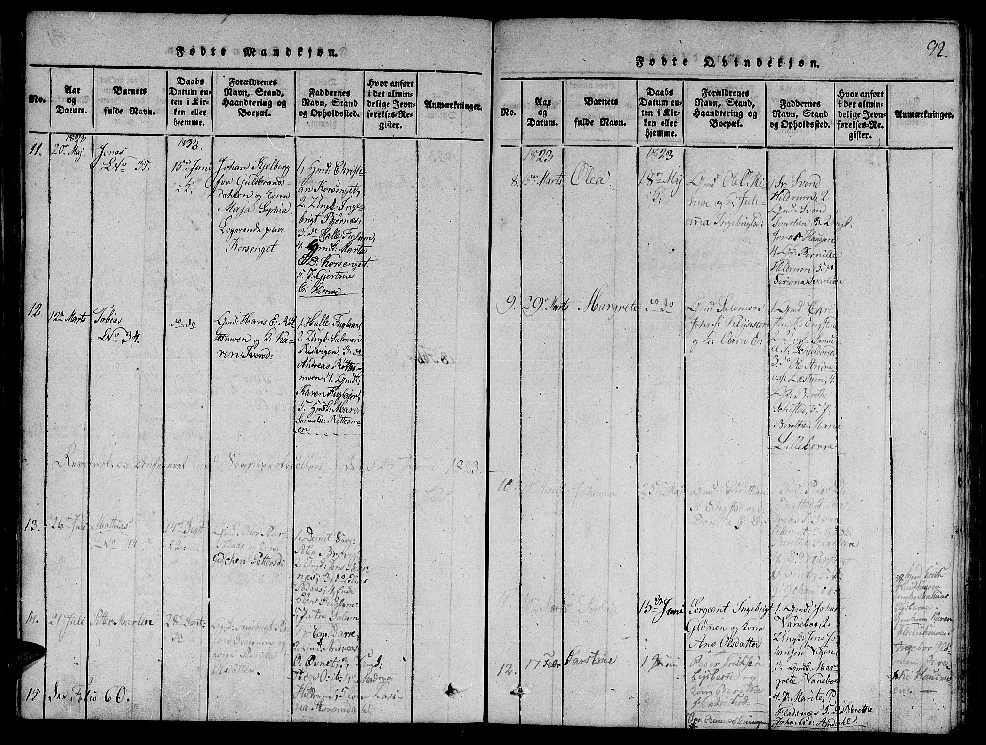Ministerialprotokoller, klokkerbøker og fødselsregistre - Nord-Trøndelag, SAT/A-1458/764/L0546: Ministerialbok nr. 764A06 /1, 1816-1823, s. 92