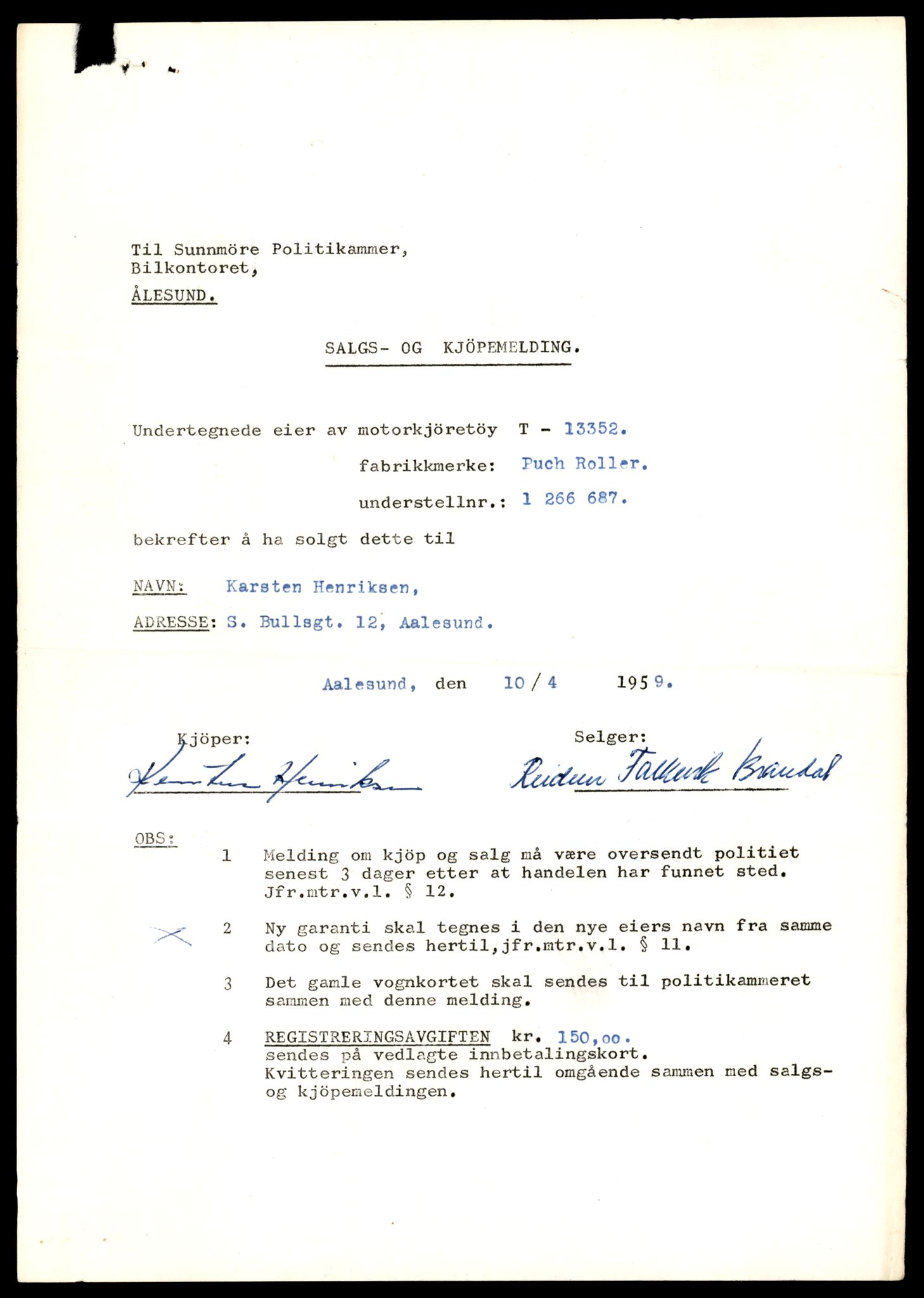 Møre og Romsdal vegkontor - Ålesund trafikkstasjon, AV/SAT-A-4099/F/Fe/L0038: Registreringskort for kjøretøy T 13180 - T 13360, 1927-1998, s. 2899