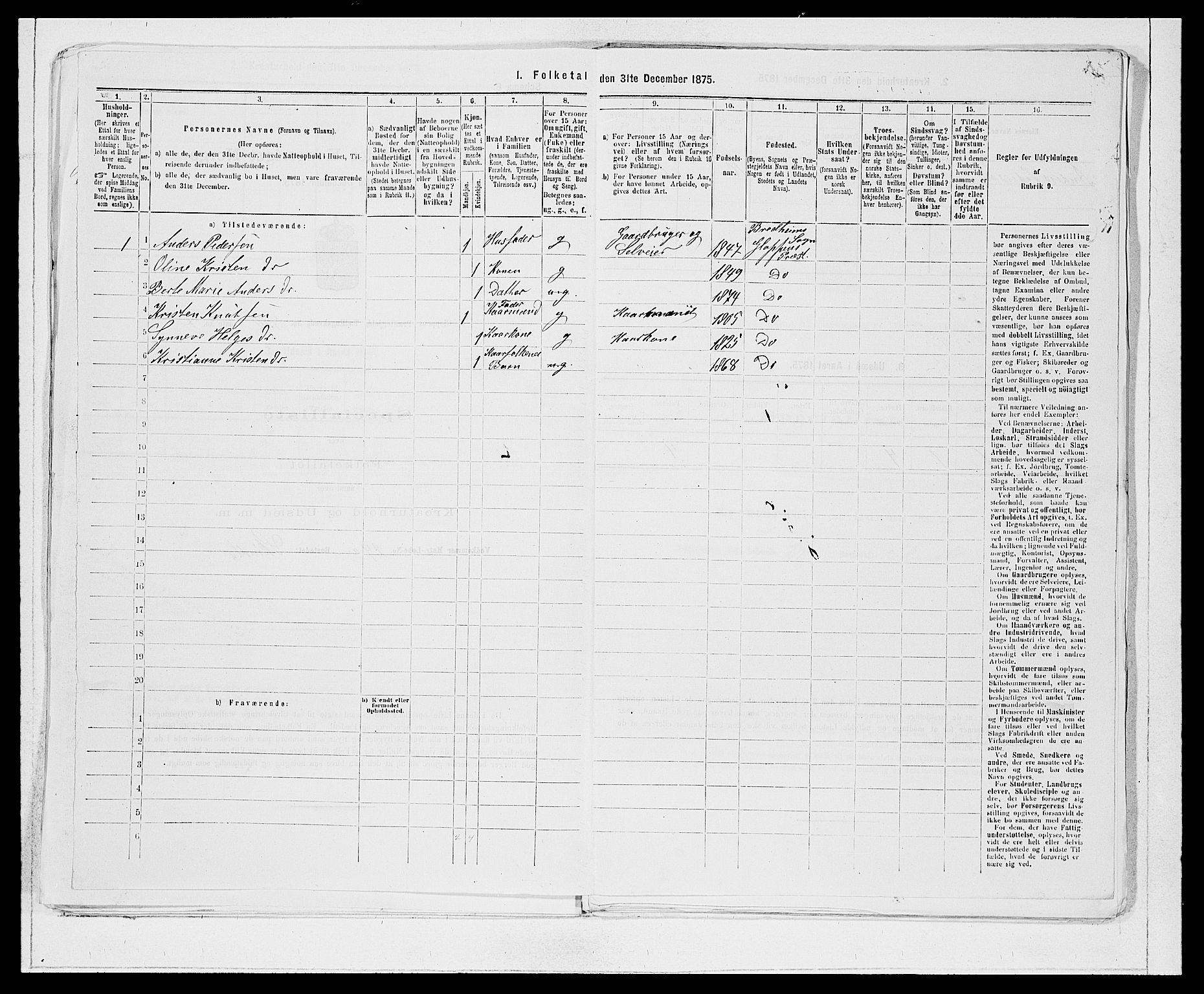 SAB, Folketelling 1875 for 1445P Gloppen prestegjeld, 1875, s. 1092