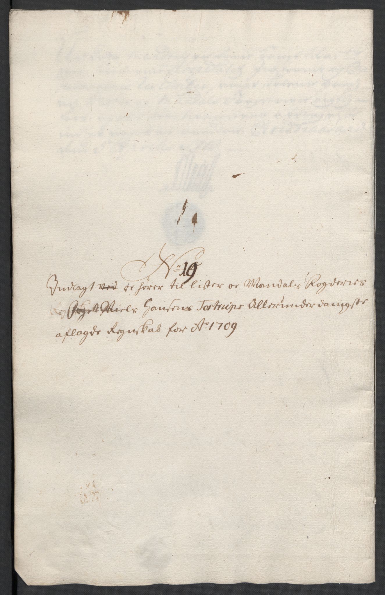Rentekammeret inntil 1814, Reviderte regnskaper, Fogderegnskap, RA/EA-4092/R43/L2552: Fogderegnskap Lista og Mandal, 1705-1709, s. 311