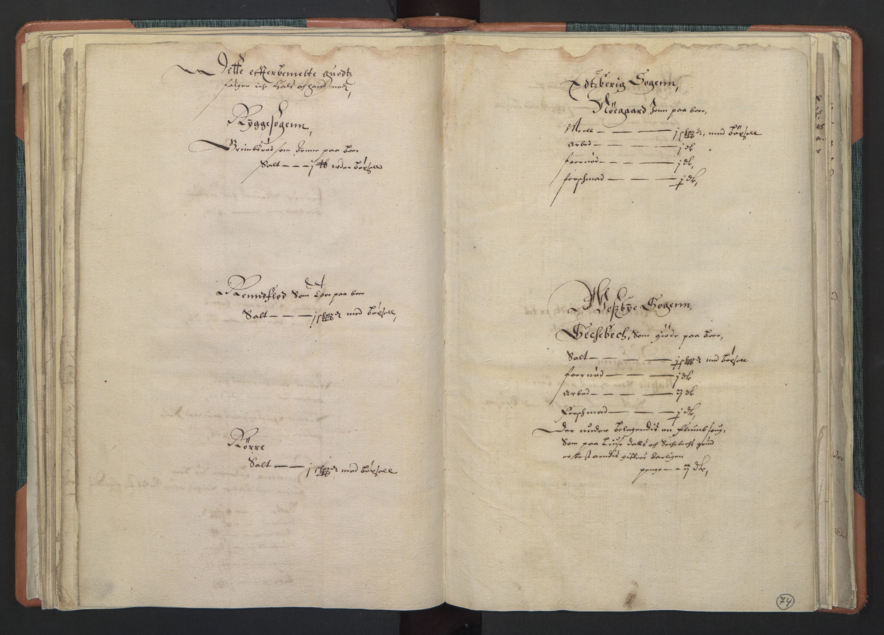 Rentekammeret inntil 1814, Realistisk ordnet avdeling, AV/RA-EA-4070/L/L0003/0001: Fredrikstad lagdømme: / Jordebøker over adelsgods, 1661, s. 73b-74a