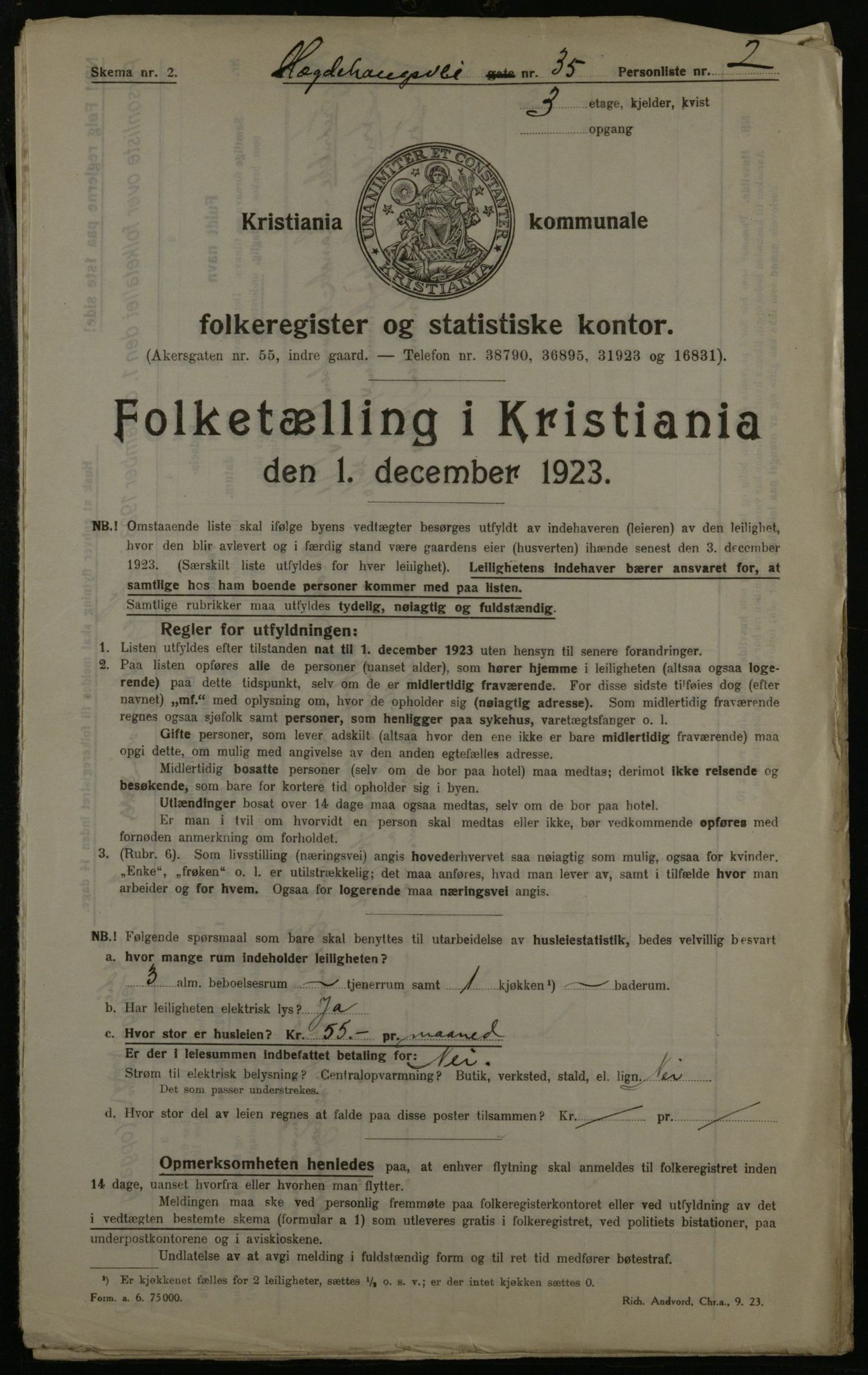 OBA, Kommunal folketelling 1.12.1923 for Kristiania, 1923, s. 40780