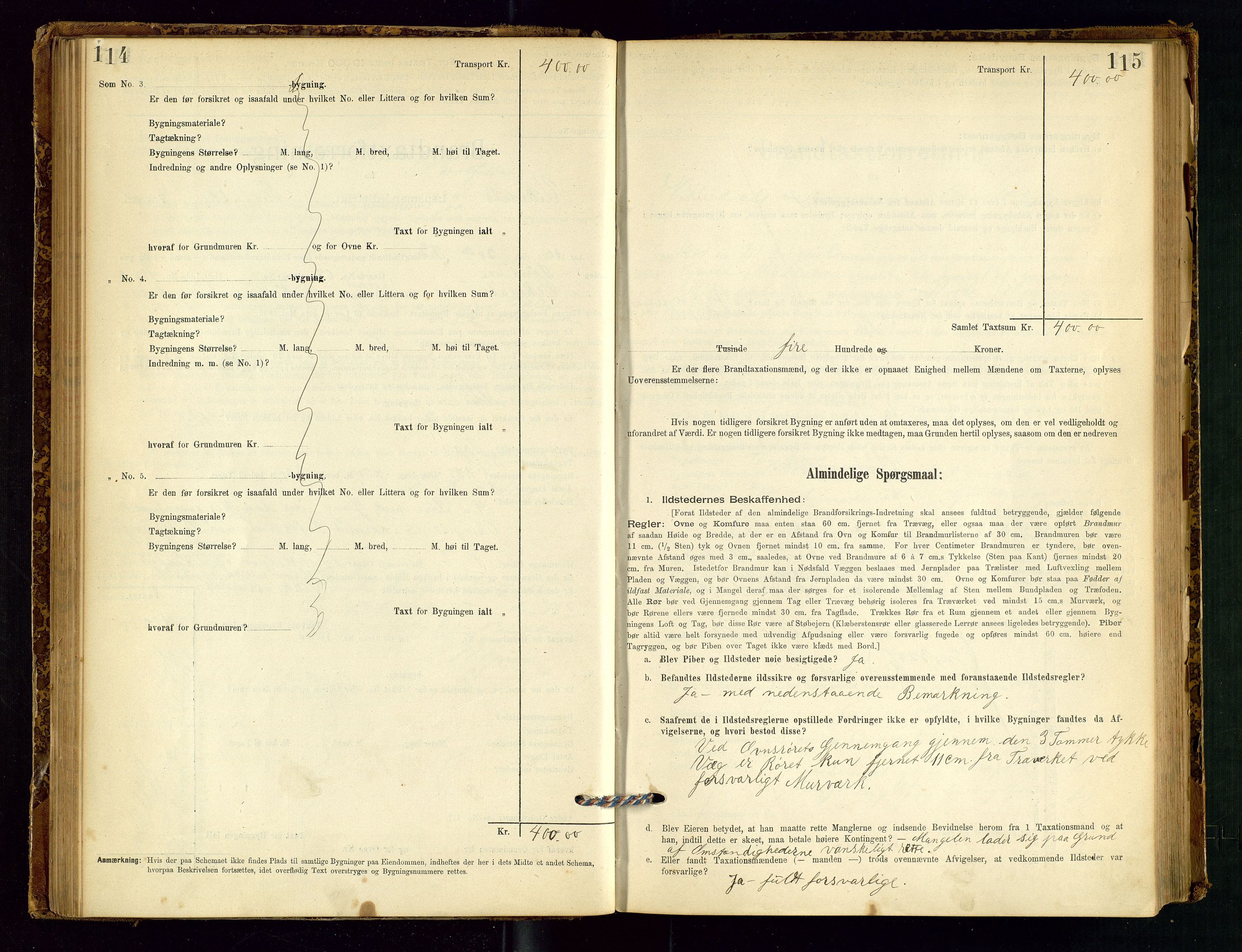 Vikedal lensmannskontor, AV/SAST-A-100179/Gob/L0004: Branntakstprotokoll, 1894-1952, s. 114-115
