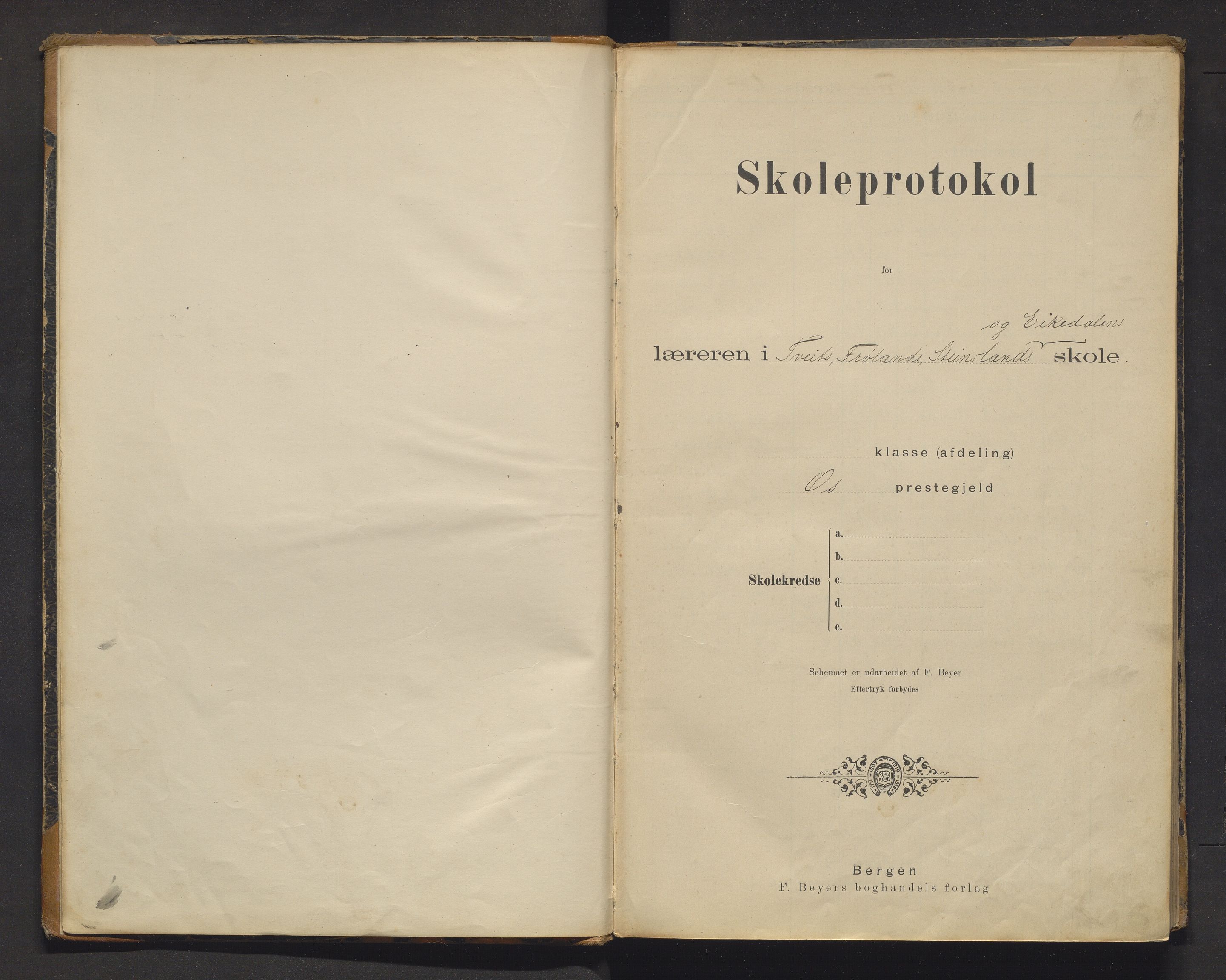 Samnanger kommune. Barneskulane, IKAH/1242-231/F/Fa/L0013: Skuleprotokoll for folkeskulen i krinsane, 1898-1912