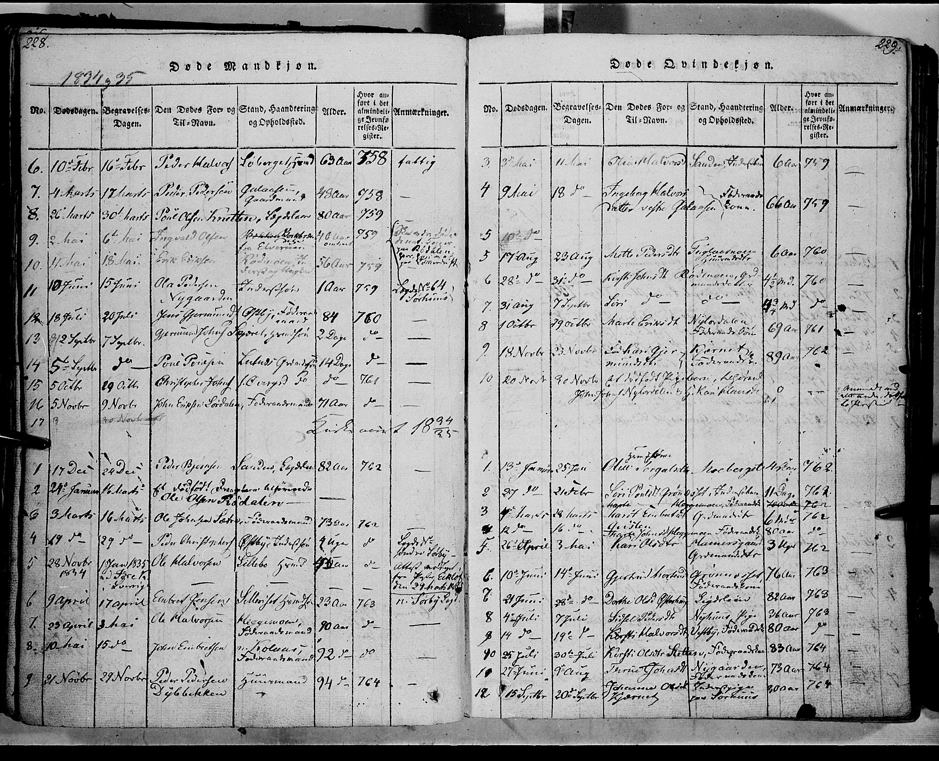 Trysil prestekontor, AV/SAH-PREST-046/H/Ha/Haa/L0003: Ministerialbok nr. 3 /1, 1814-1841, s. 228-229